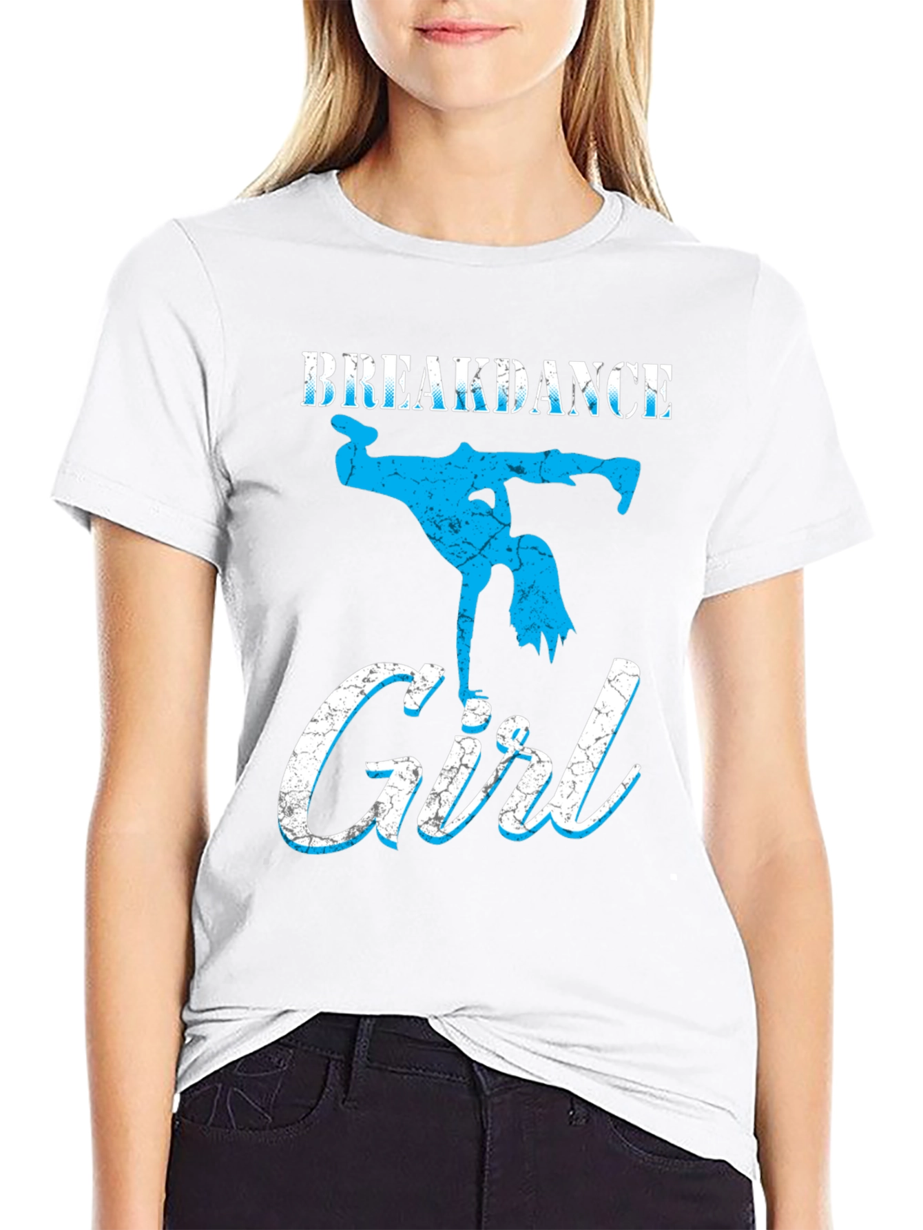 Breakdance Girl Graphic Tee - Black