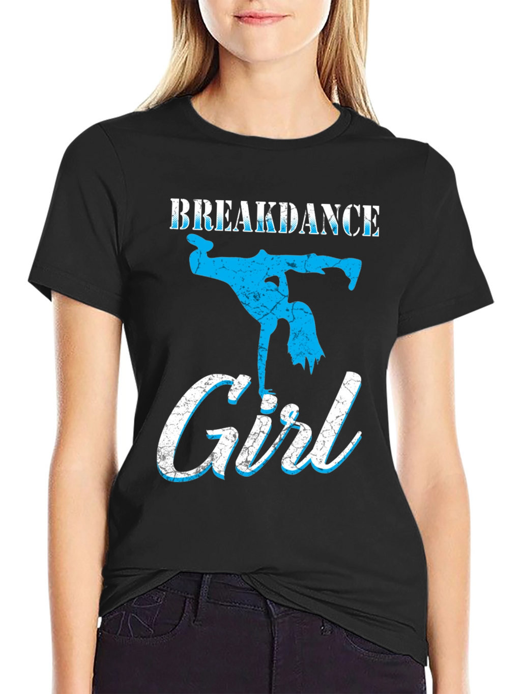 Breakdance Girl Graphic Tee - Black