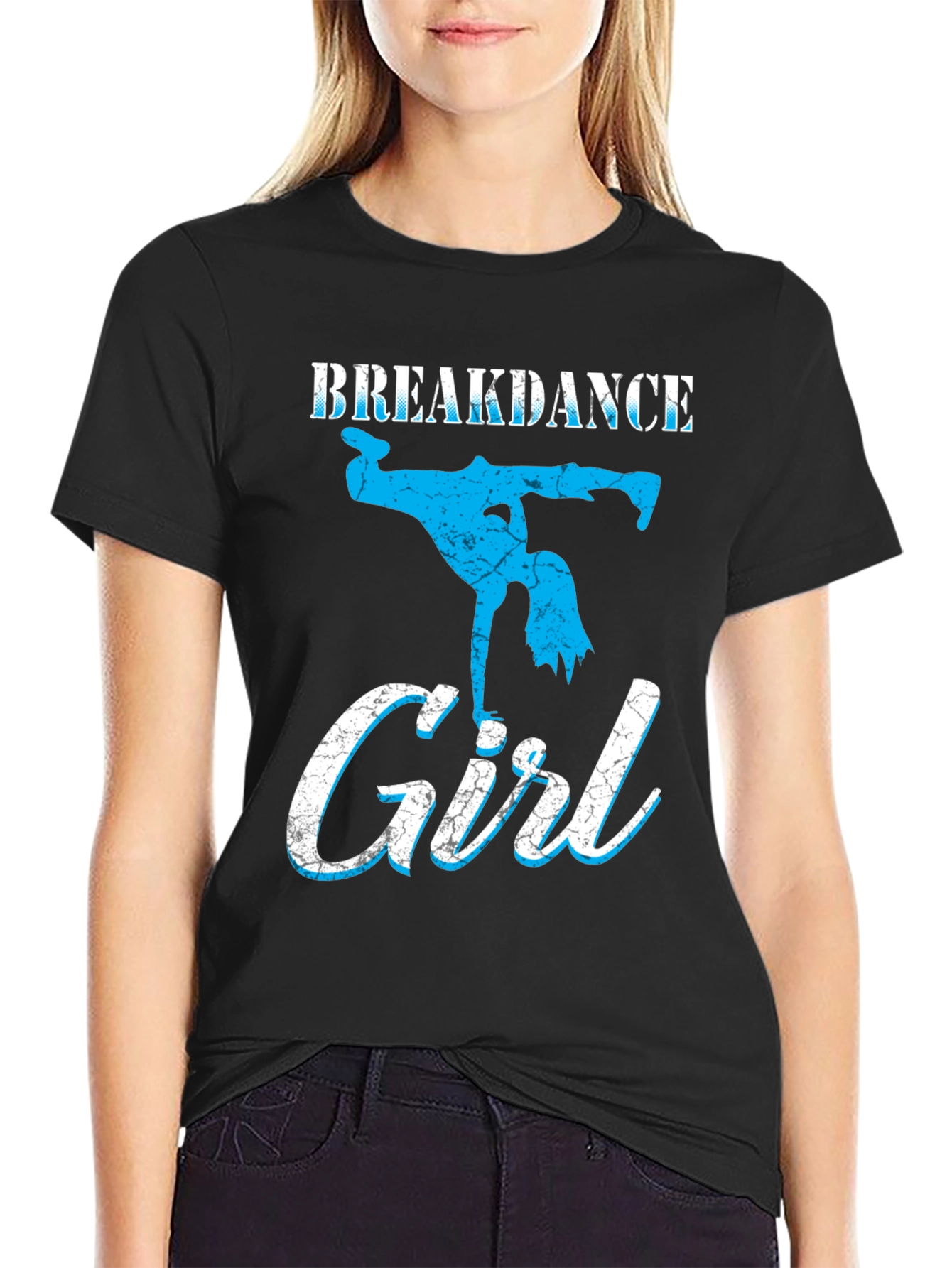 Breakdance Girl Graphic Tee - Black