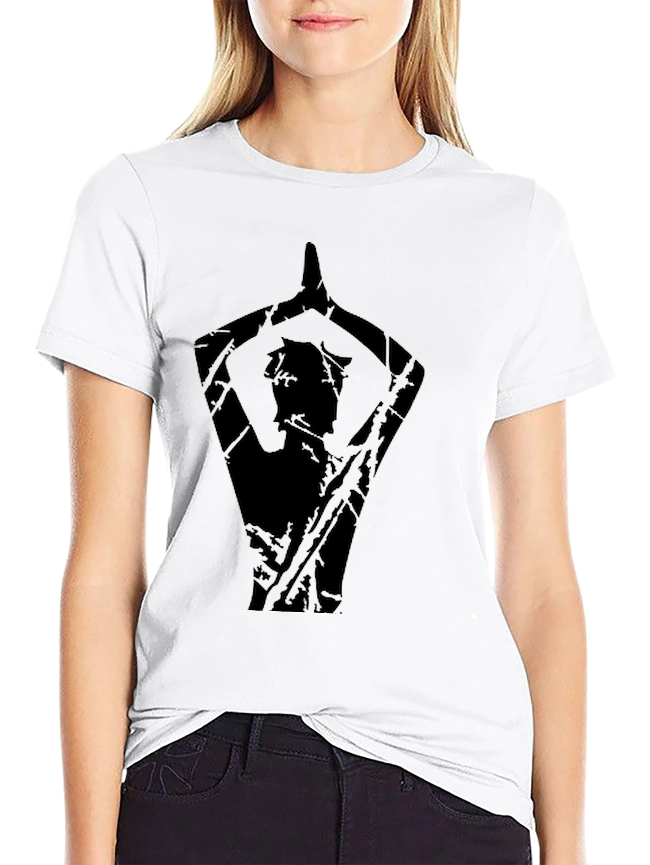 Mens Black Yoga Silhouette Graphic Tee