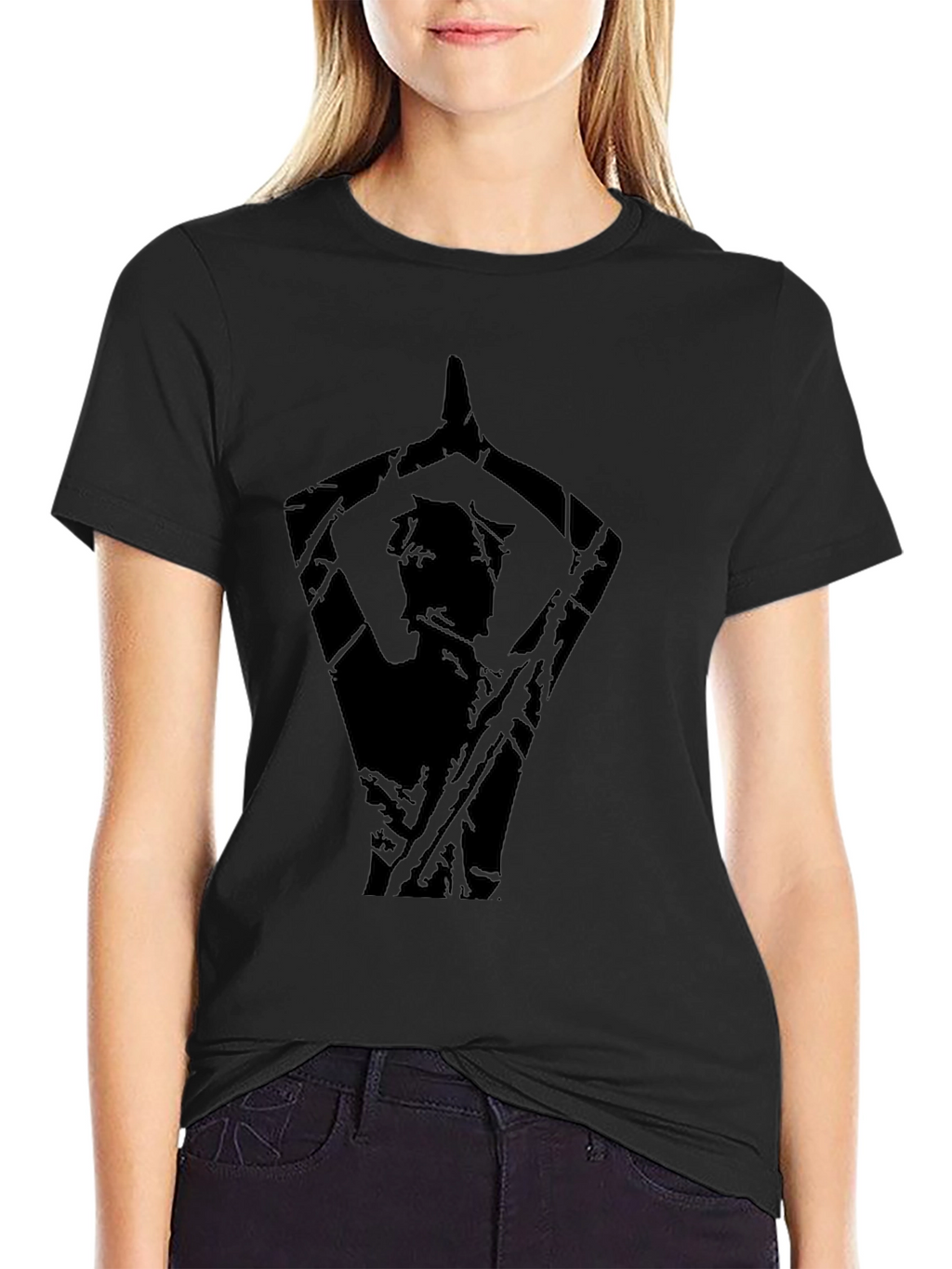 Mens Black Yoga Silhouette Graphic Tee