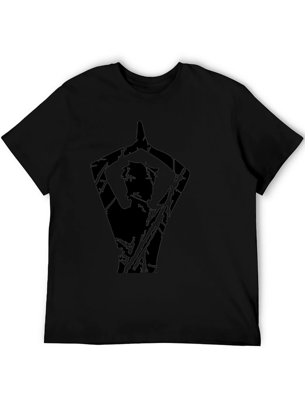 Mens Black Yoga Silhouette Graphic Tee