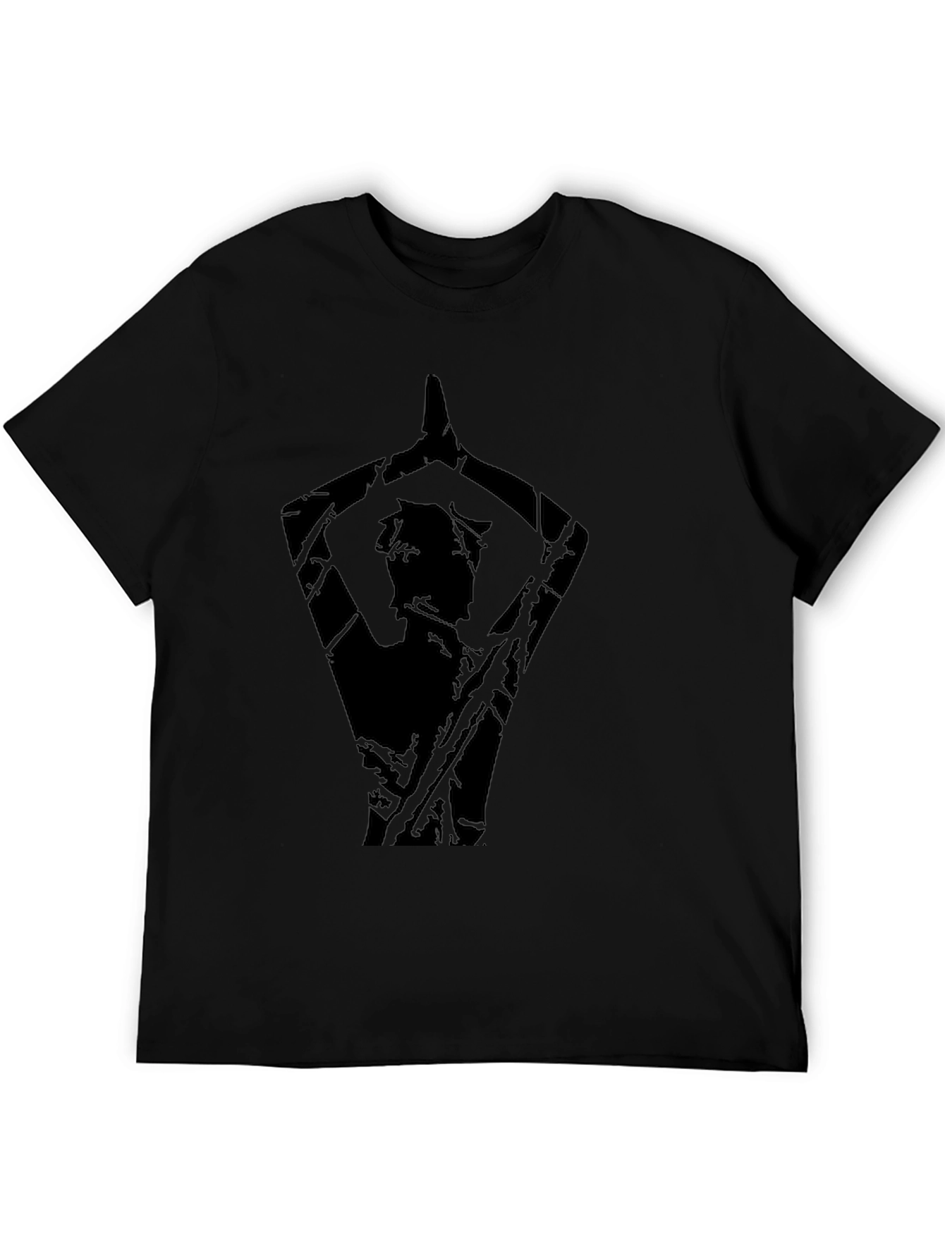 Mens Black Yoga Silhouette Graphic Tee