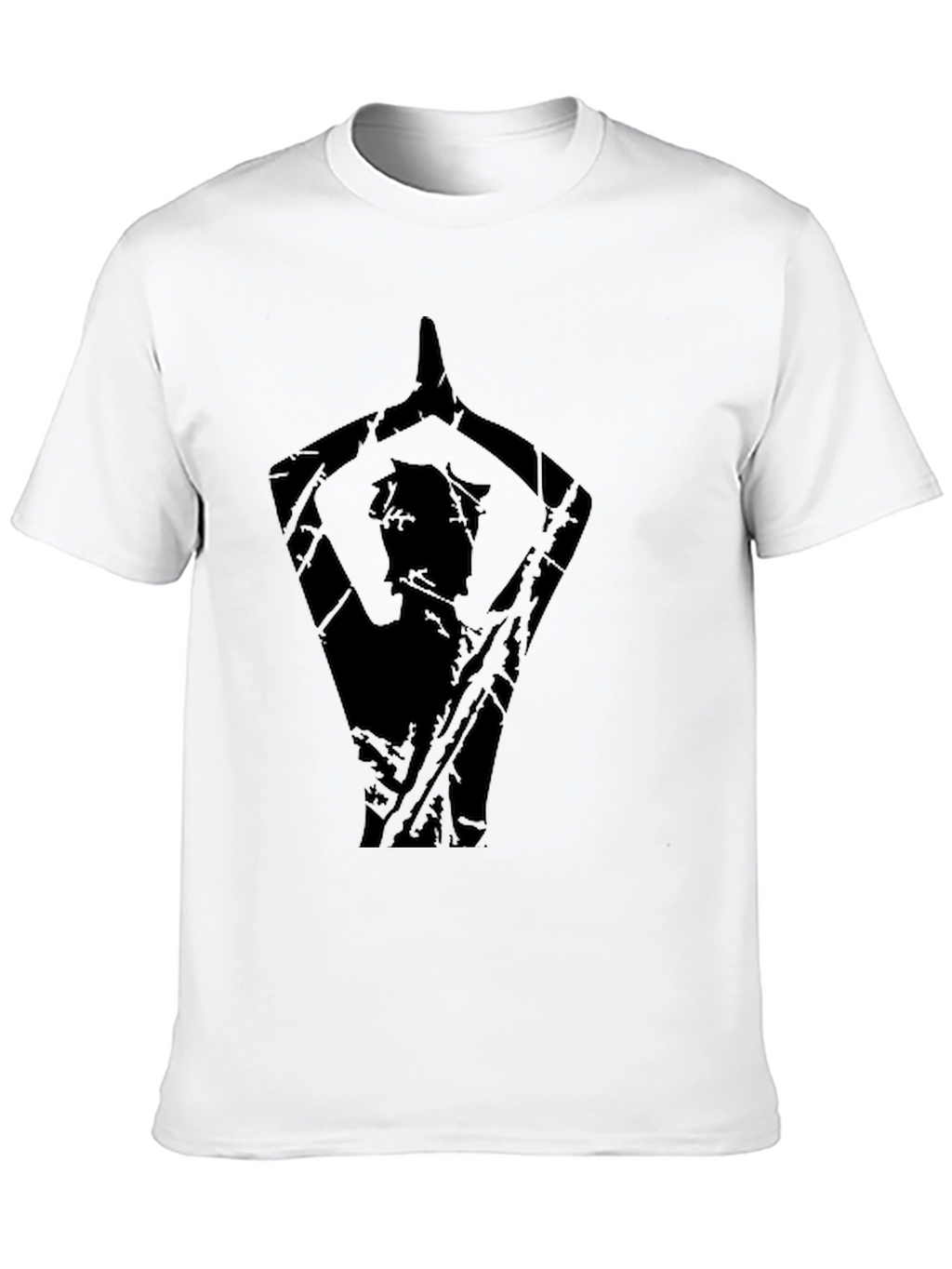 Mens Black Yoga Silhouette Graphic Tee