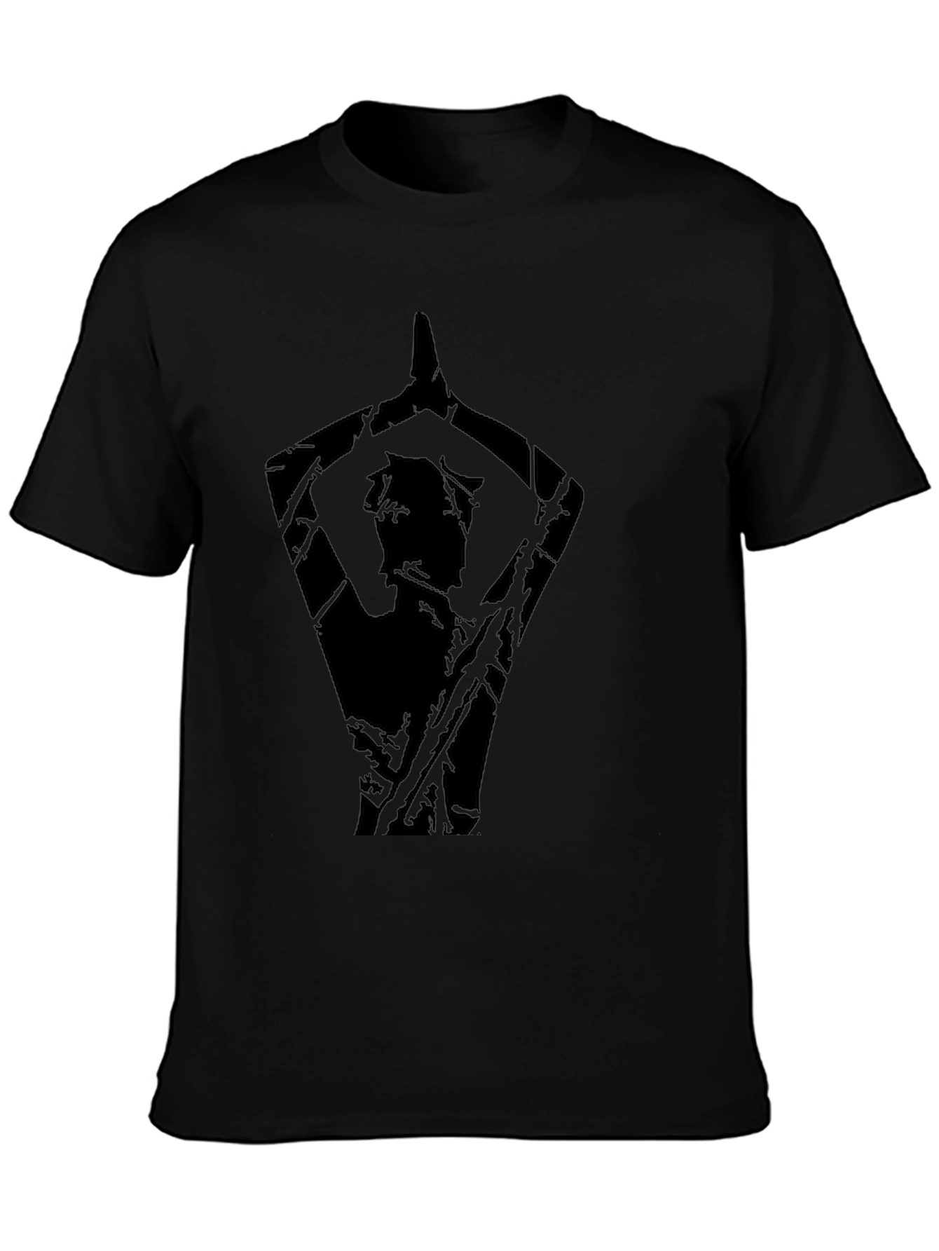 Mens Black Yoga Silhouette Graphic Tee