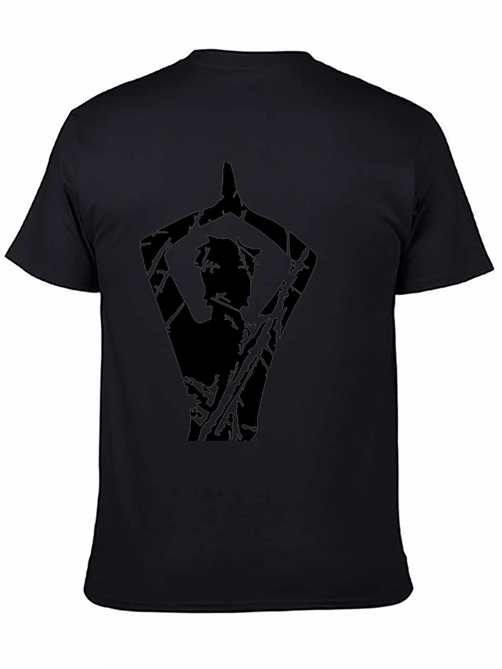 Mens Black Yoga Silhouette Graphic Tee