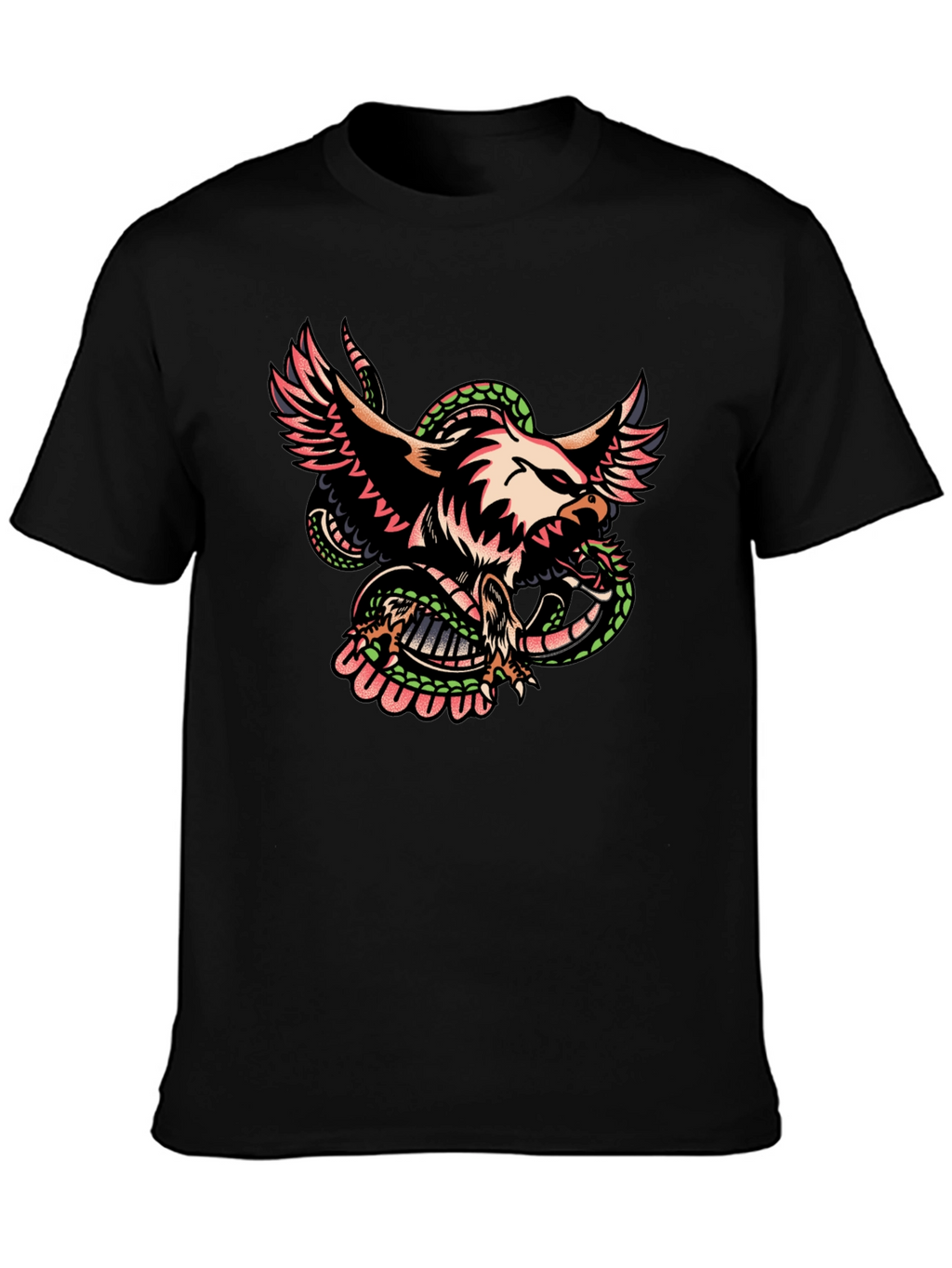 Eagle & Snake Graphic Tee - Mens Black T-Shirt
