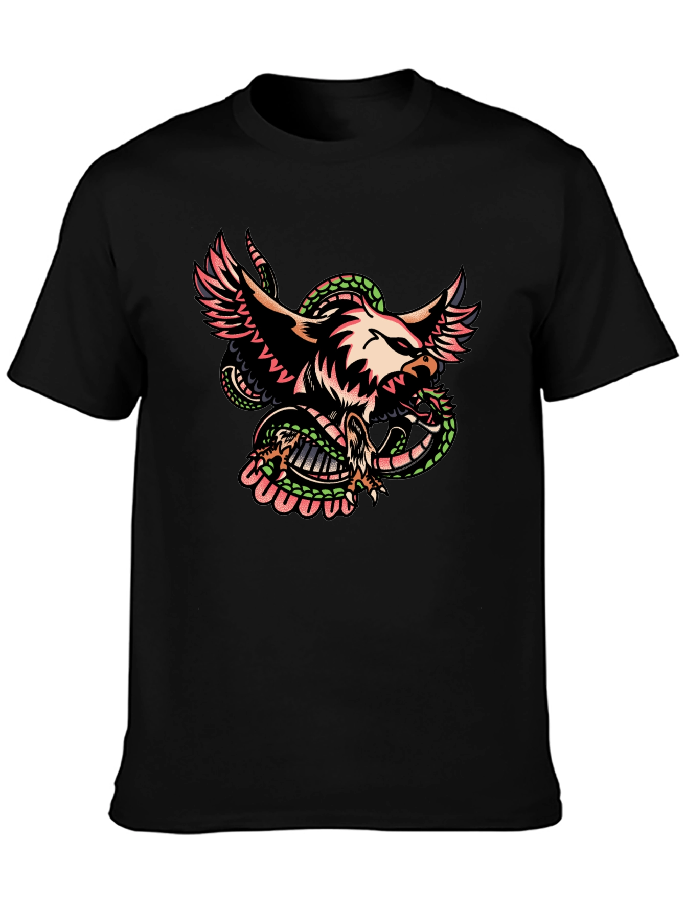 Eagle & Snake Graphic Tee - Mens Black T-Shirt