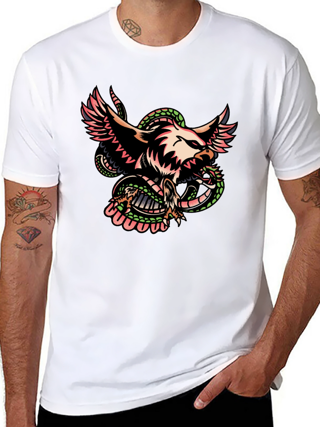 Eagle & Snake Graphic Tee - Mens Black T-Shirt
