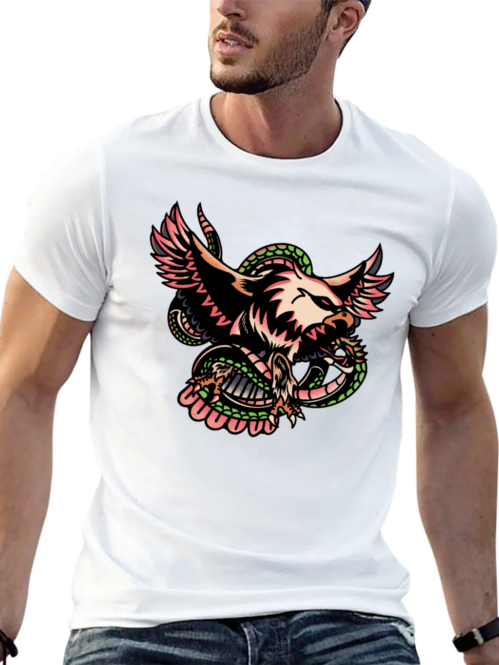Eagle & Snake Graphic Tee - Mens Black T-Shirt