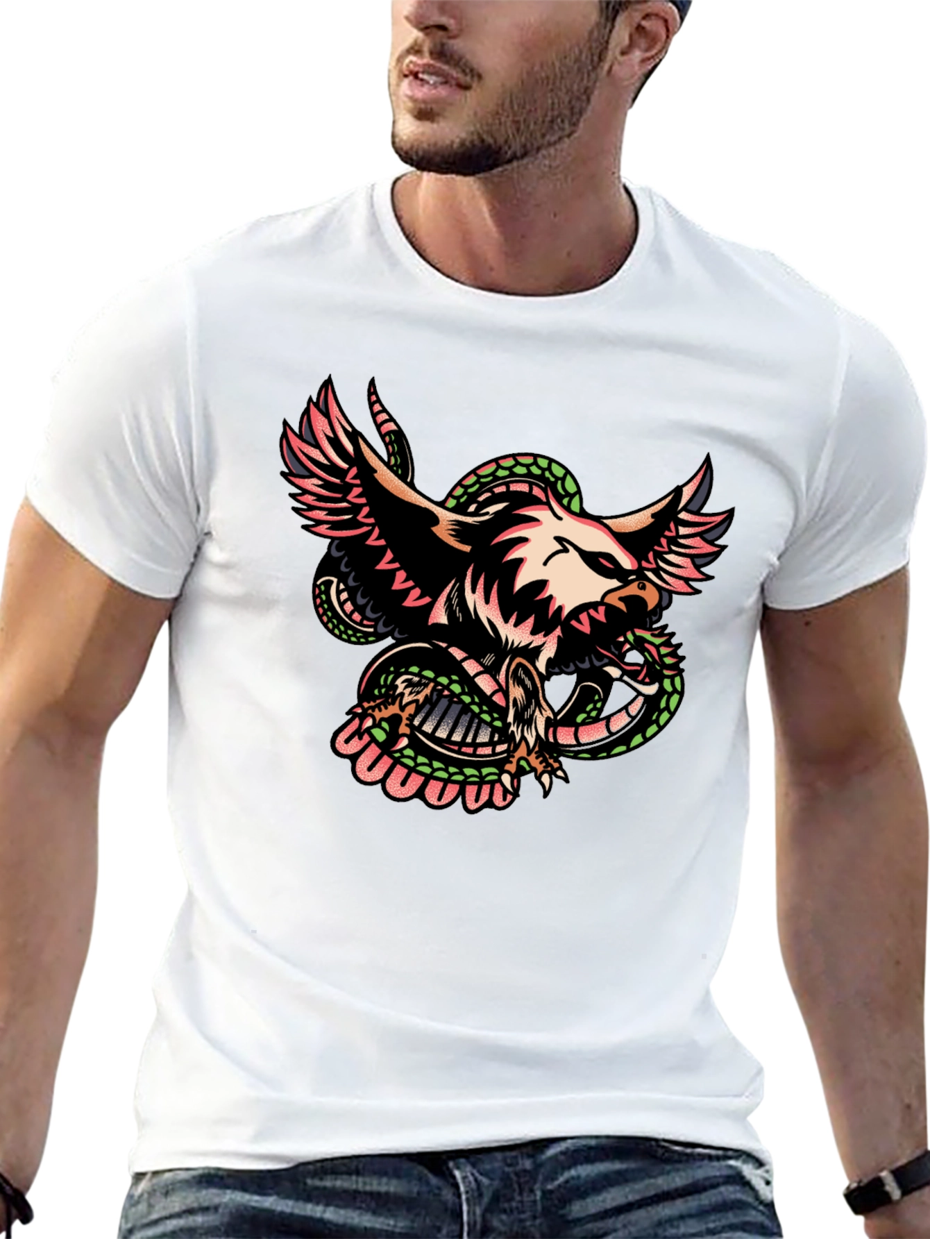 Eagle & Snake Graphic Tee - Mens Black T-Shirt