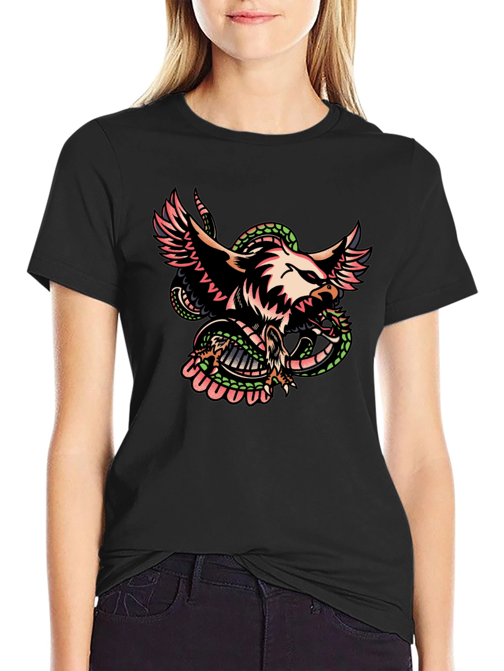 Eagle & Snake Graphic Tee - Mens Black T-Shirt