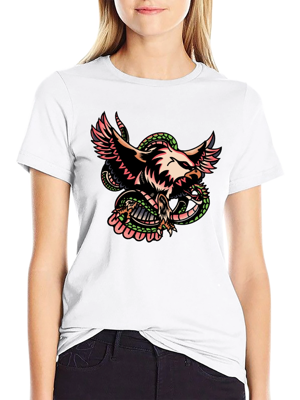 Eagle & Snake Graphic Tee - Mens Black T-Shirt