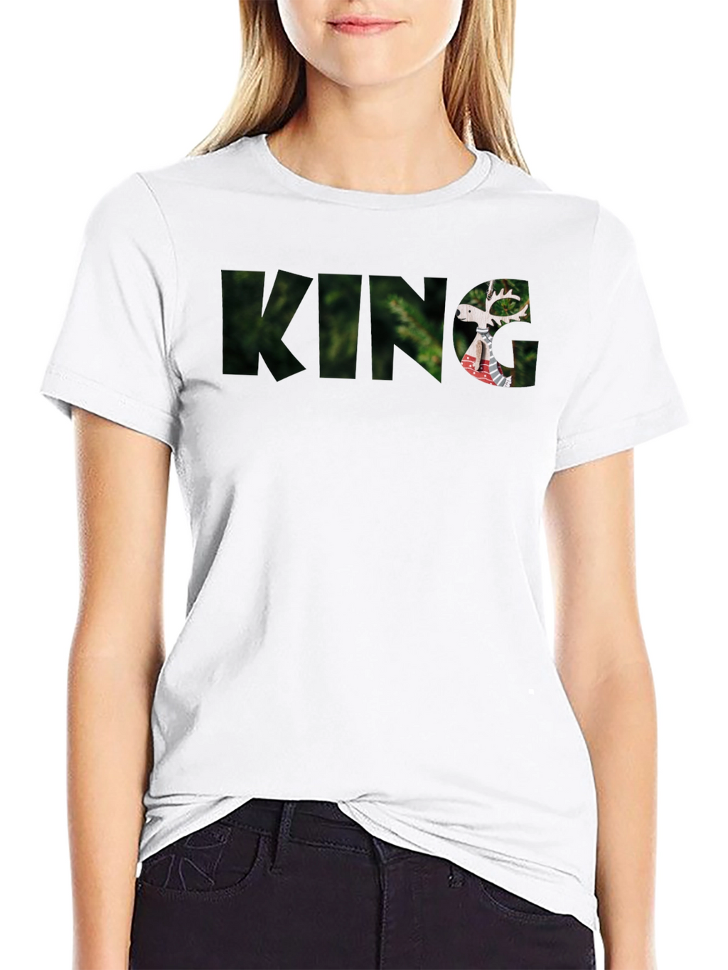 King Deer Graphic Black T-Shirt