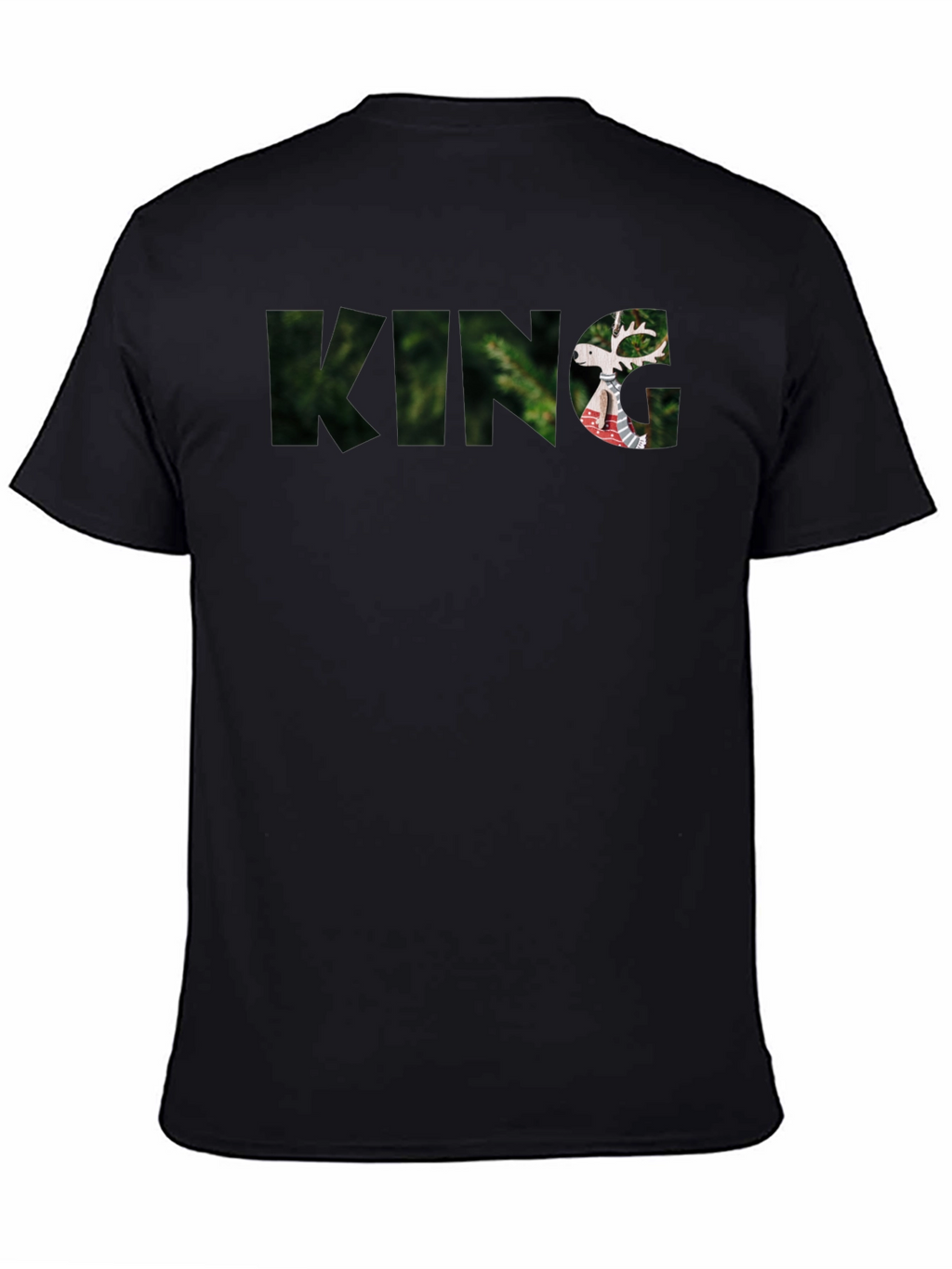 King Deer Graphic Black T-Shirt