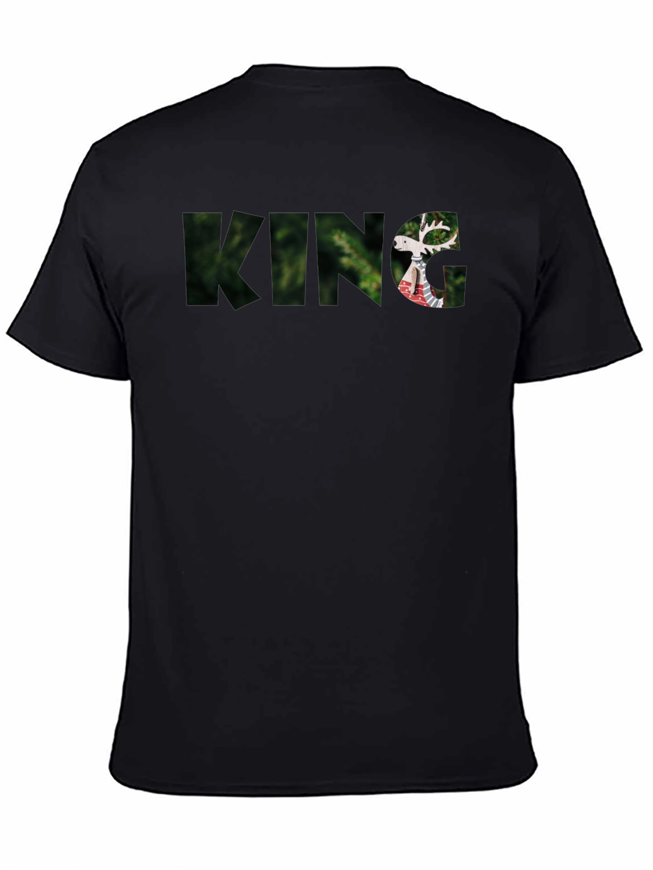 King Deer Graphic Black T-Shirt