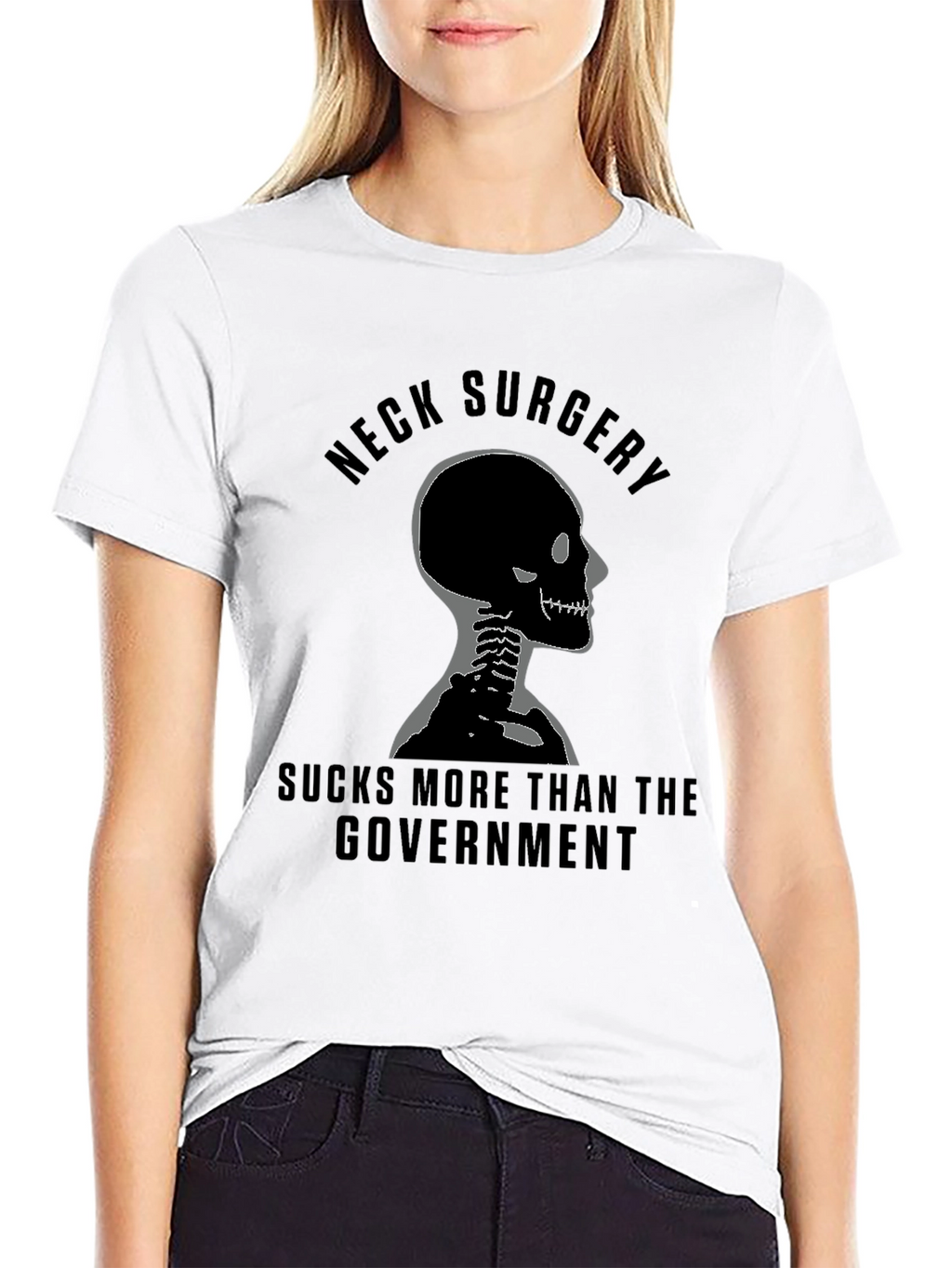 Neck Surgery Skeleton Graphic Tee