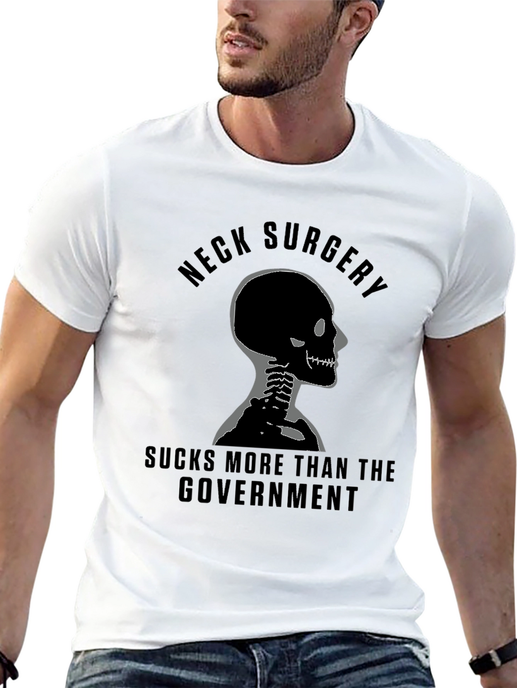 Neck Surgery Skeleton Graphic Tee