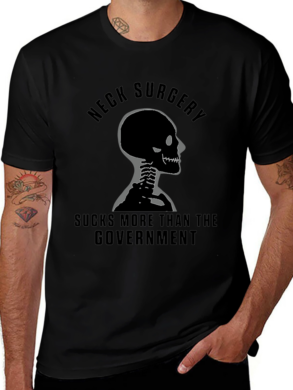 Neck Surgery Skeleton Graphic Tee