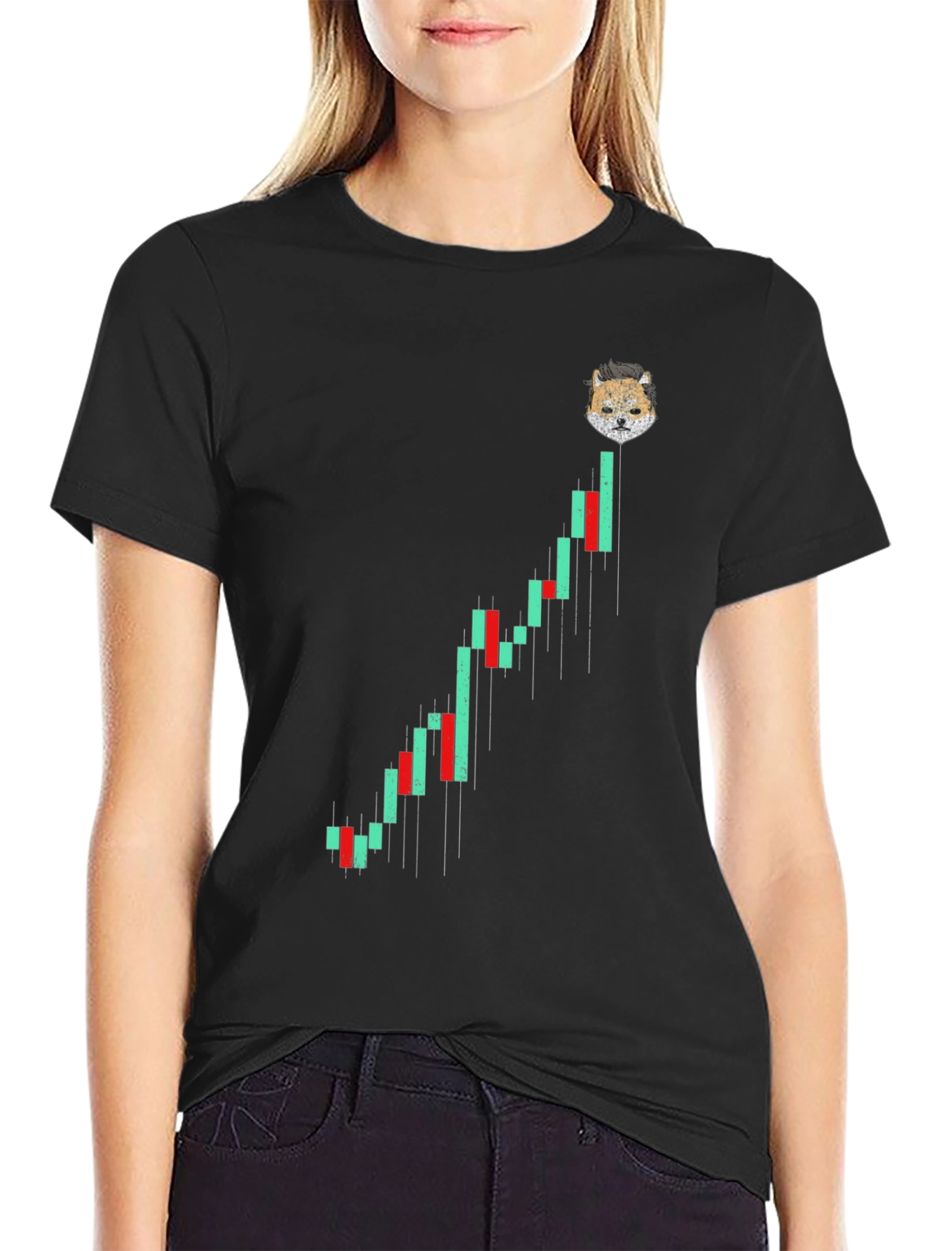 Doge Crypto Chart Black T-Shirt - Mens Fashion Tee
