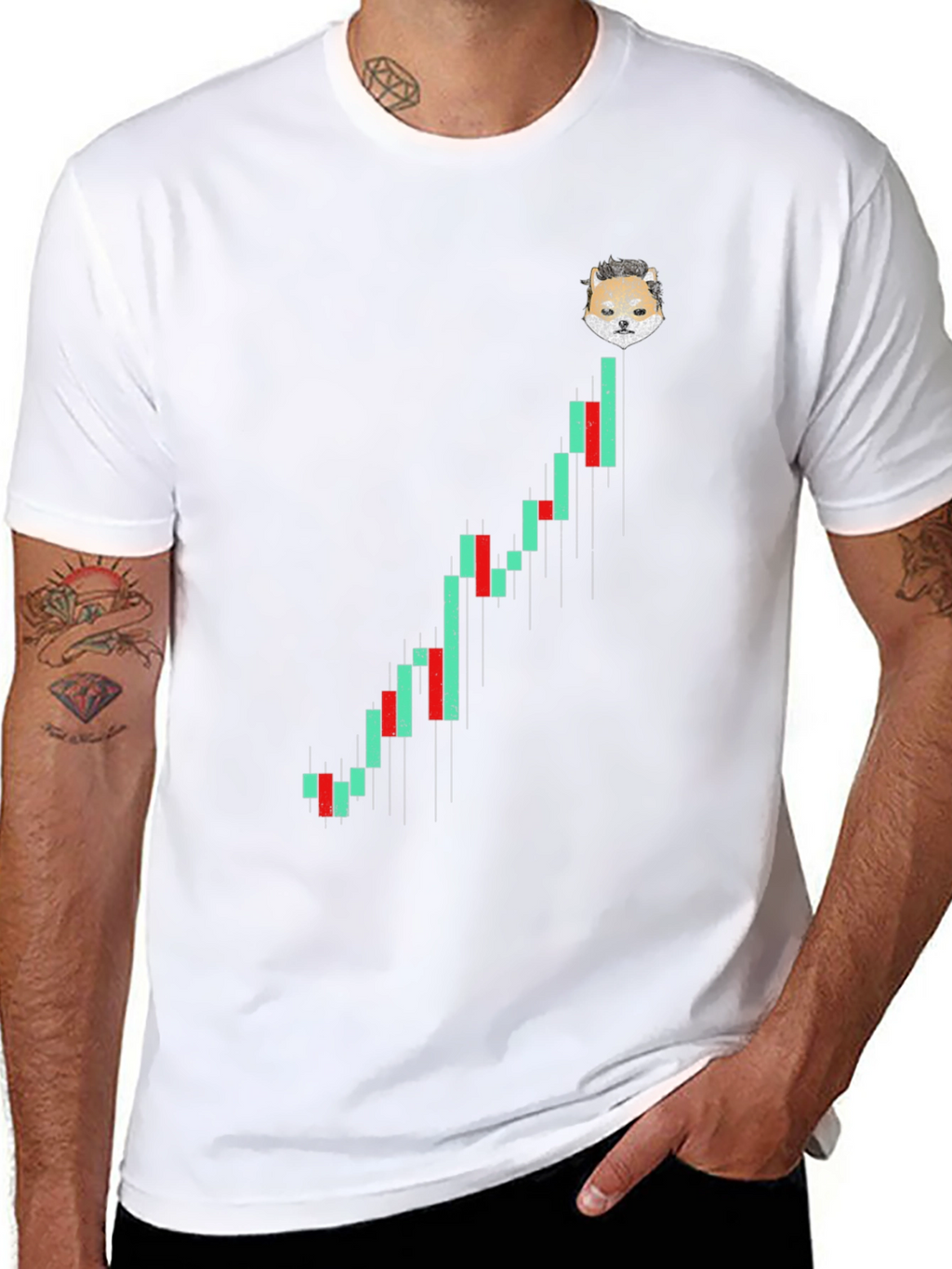 Doge Crypto Chart Black T-Shirt - Mens Fashion Tee