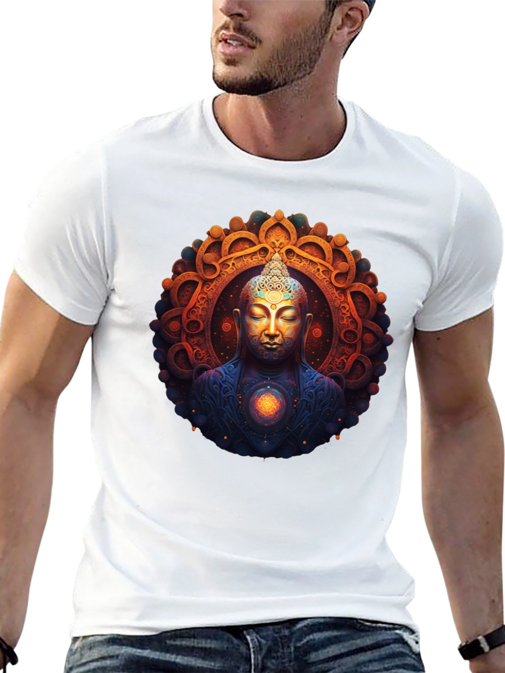 Buddha Mandala Graphic Tee - Spiritual Vibe