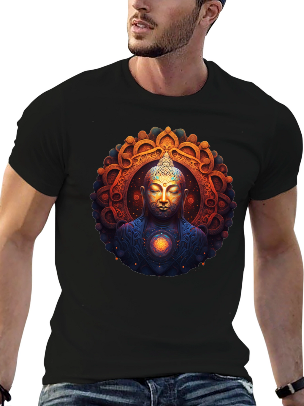 Buddha Mandala Graphic Tee - Spiritual Vibe