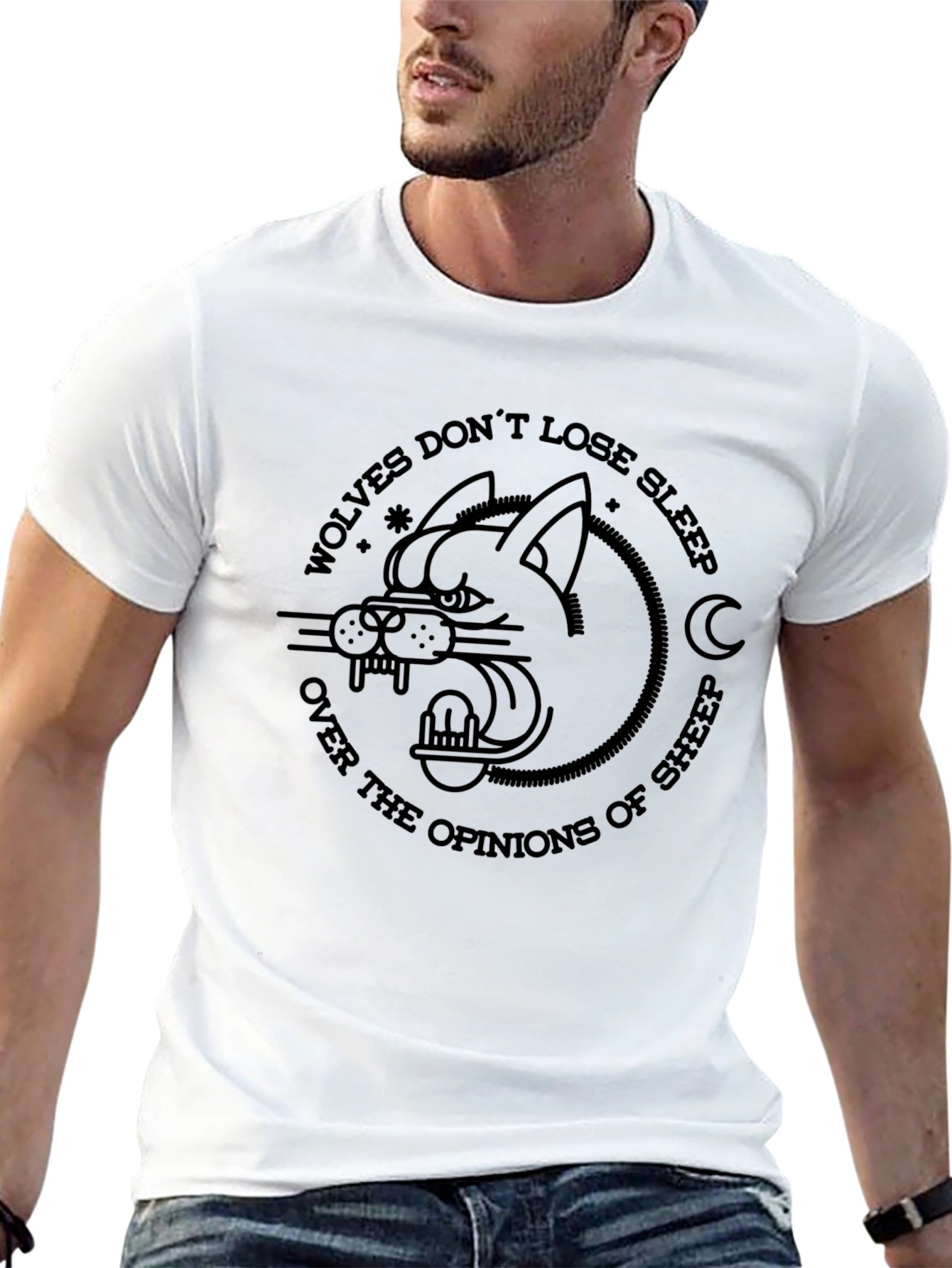 Wolves Dont Lose Sleep Graphic Tee - Premium Cotton