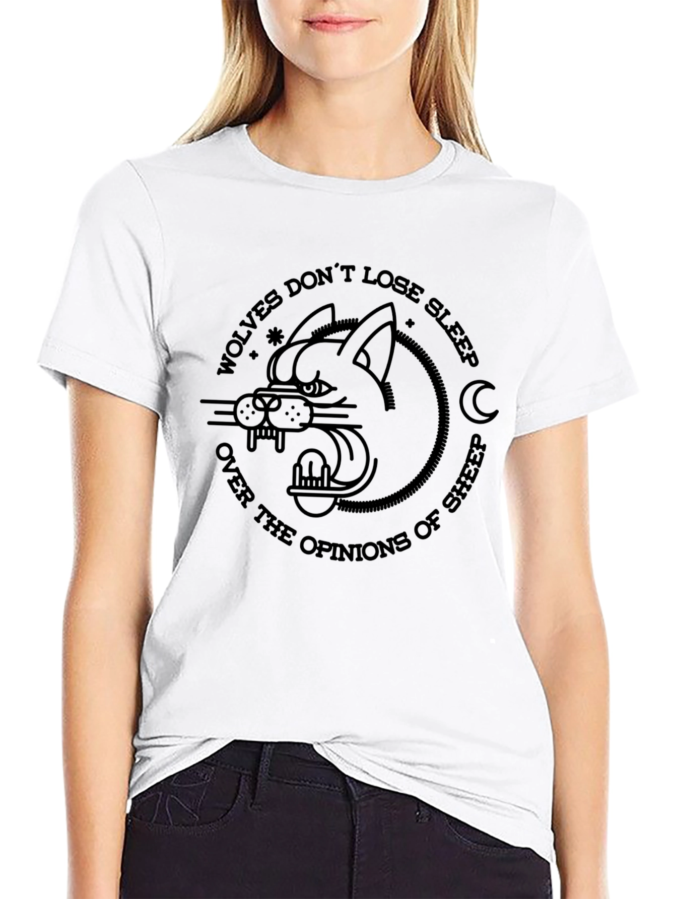 Wolves Dont Lose Sleep Graphic Tee - Premium Cotton