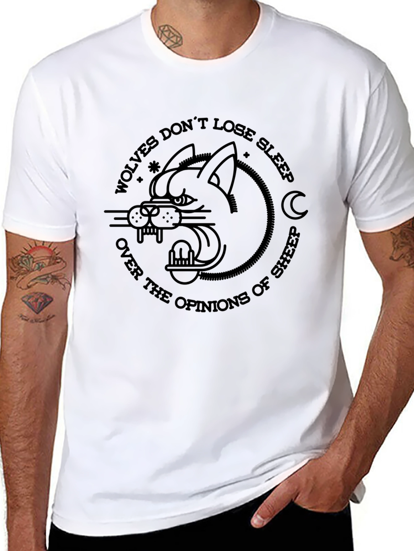 Wolves Dont Lose Sleep Graphic Tee - Premium Cotton