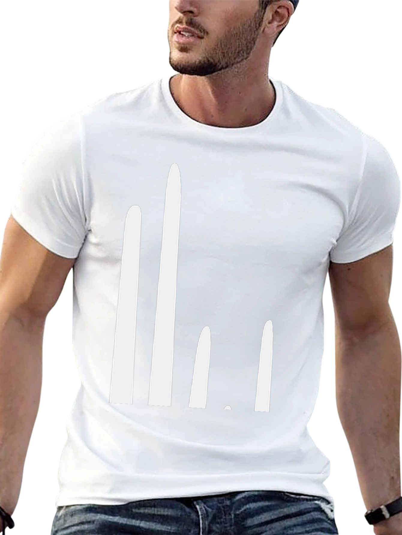 Modern White Bar Chart Tee