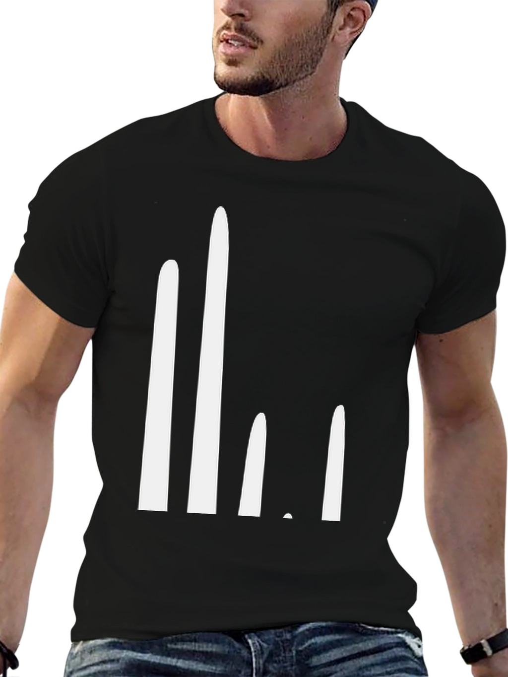 Modern White Bar Chart Tee