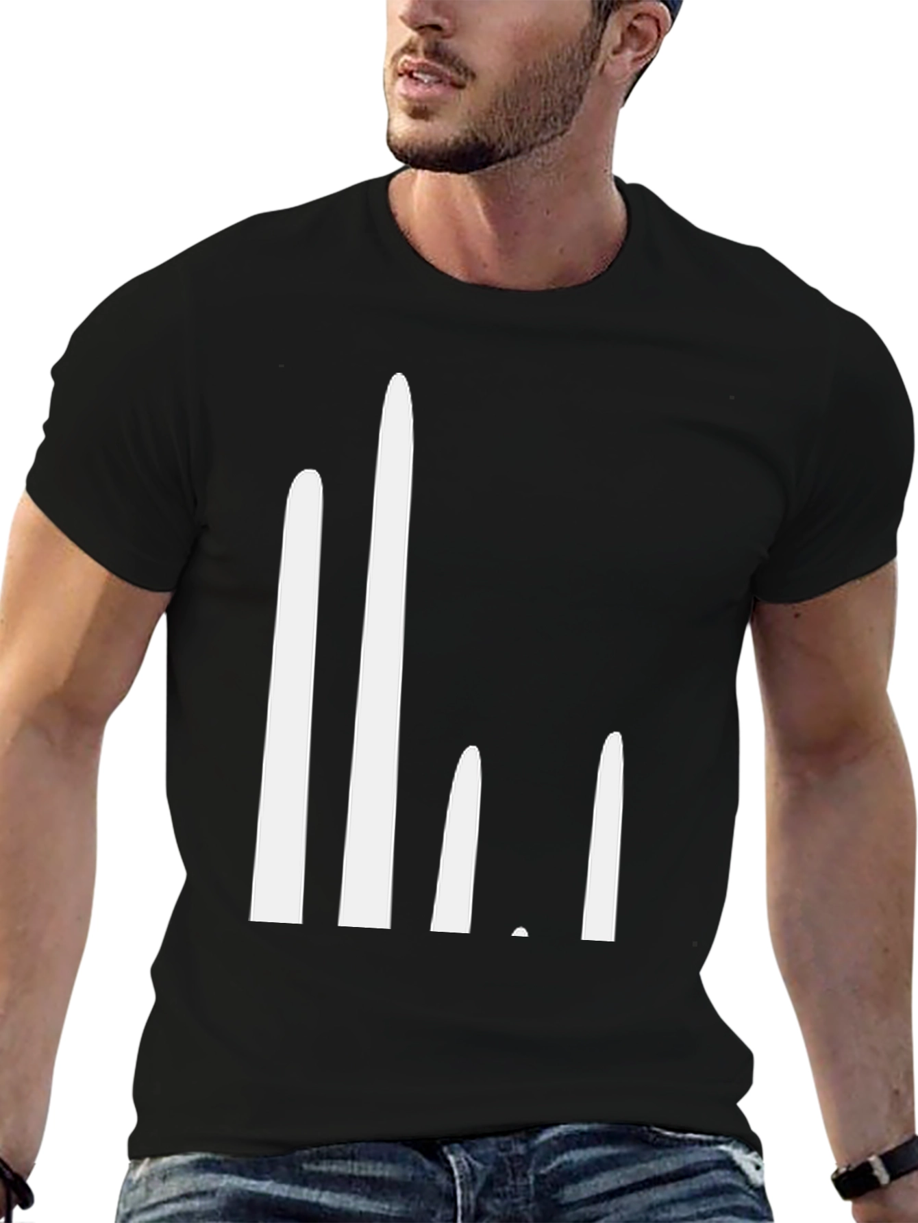 Modern White Bar Chart Tee