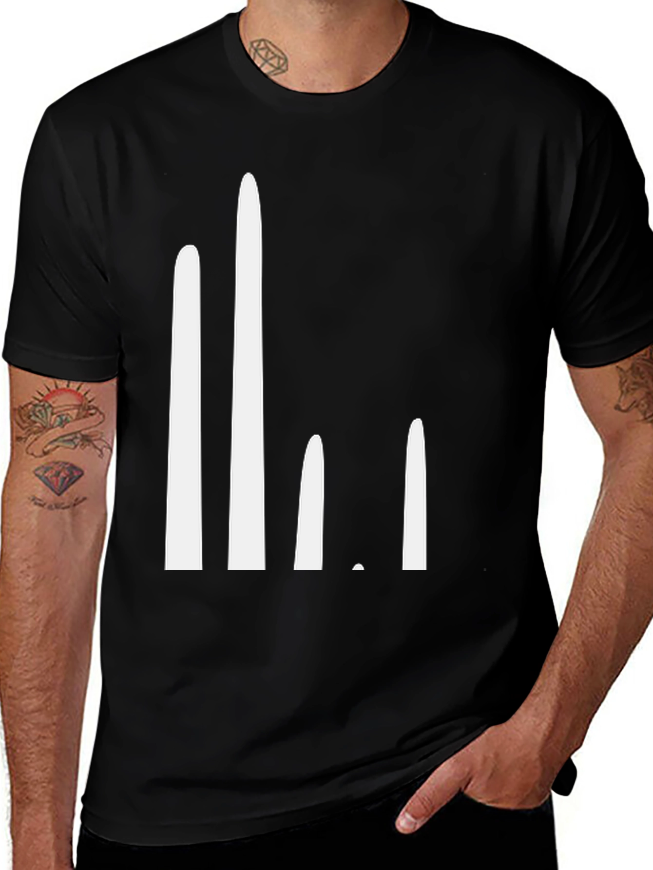Modern White Bar Chart Tee