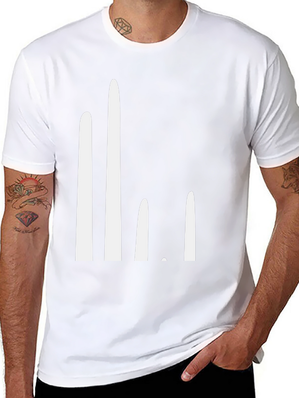 Modern White Bar Chart Tee