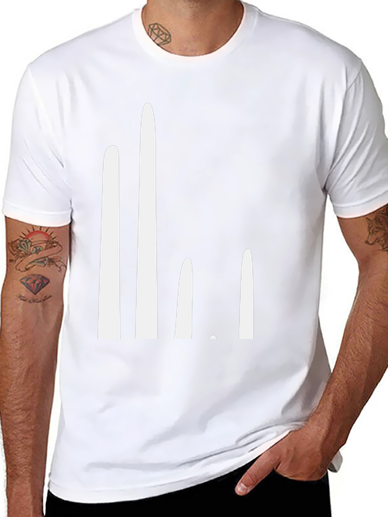 Modern White Bar Chart Tee