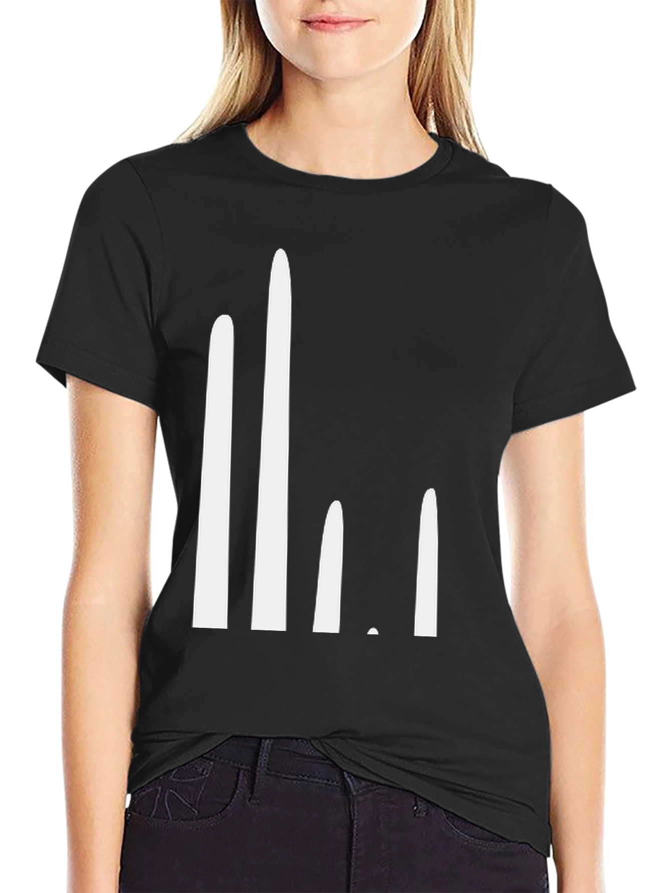 Modern White Bar Chart Tee