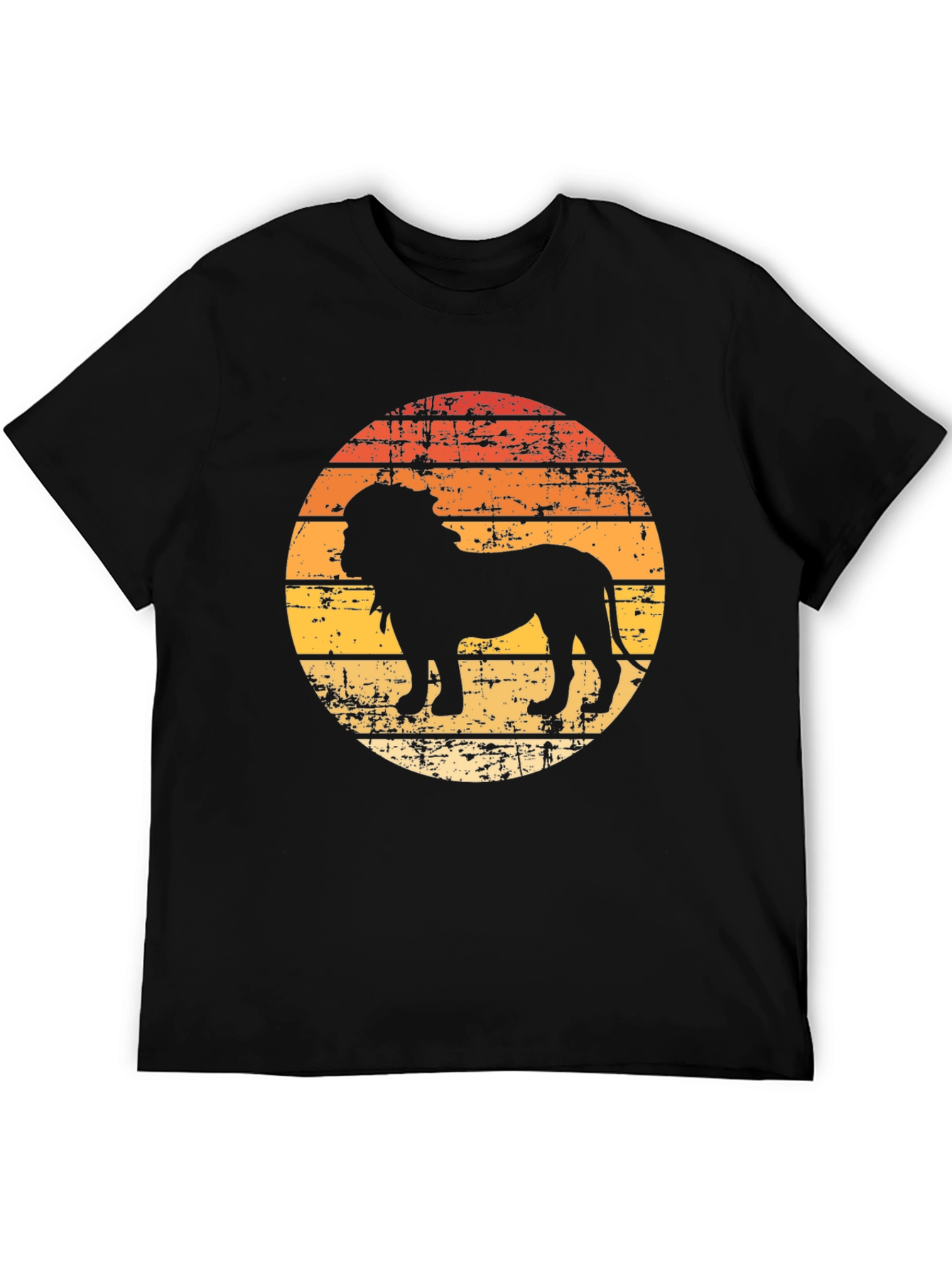 Lion Sunset Graphic Tee - Vintage Style Comfort