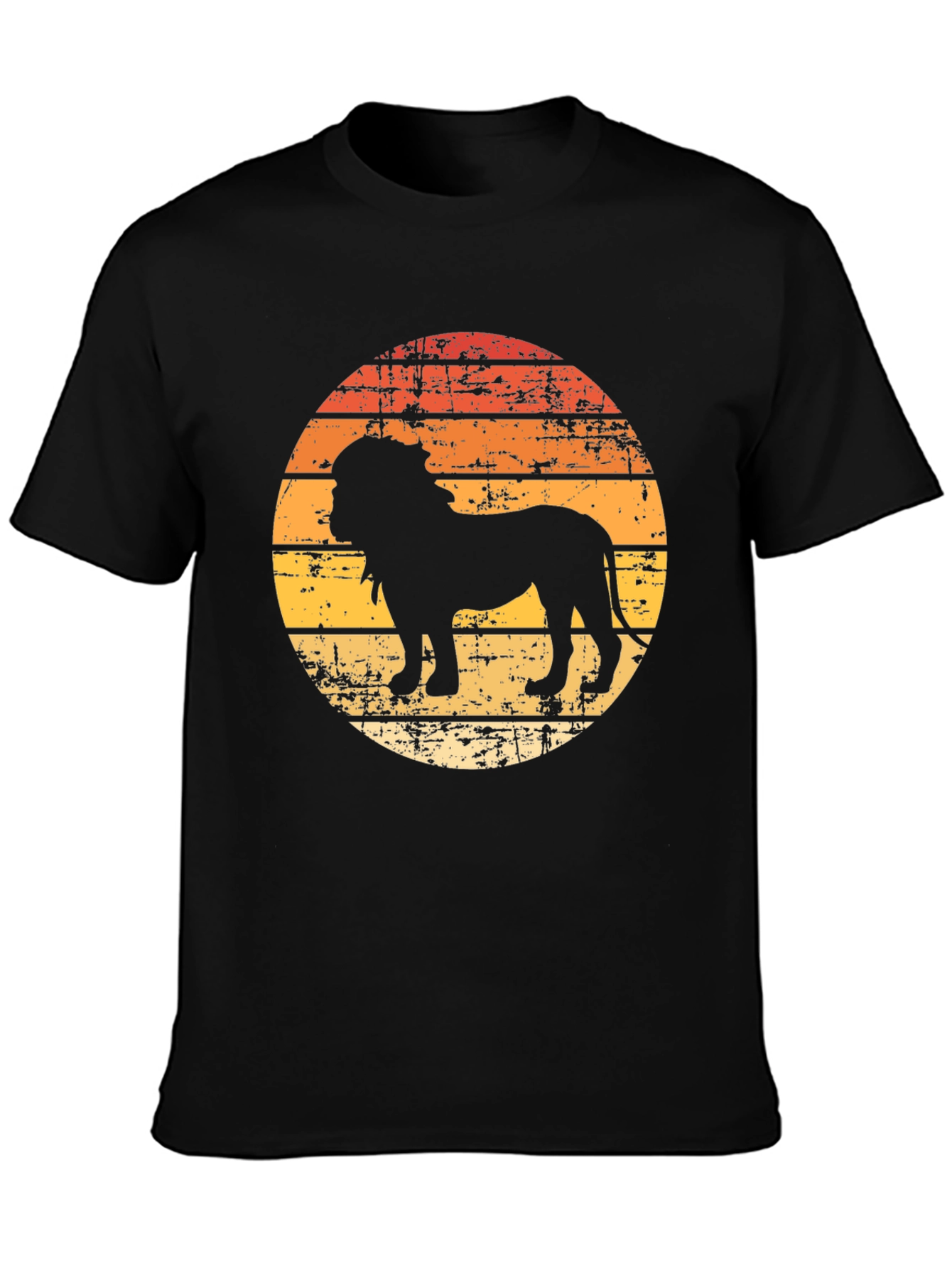 Lion Sunset Graphic Tee - Vintage Style Comfort