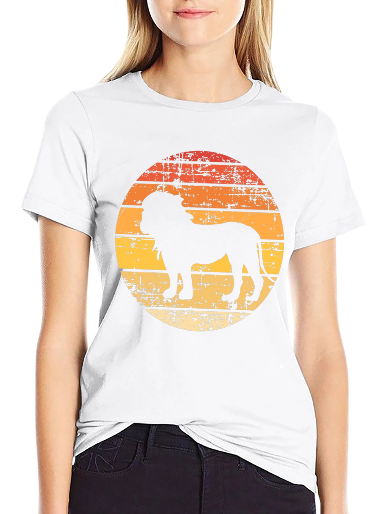 Lion Sunset Graphic Tee - Vintage Style Comfort