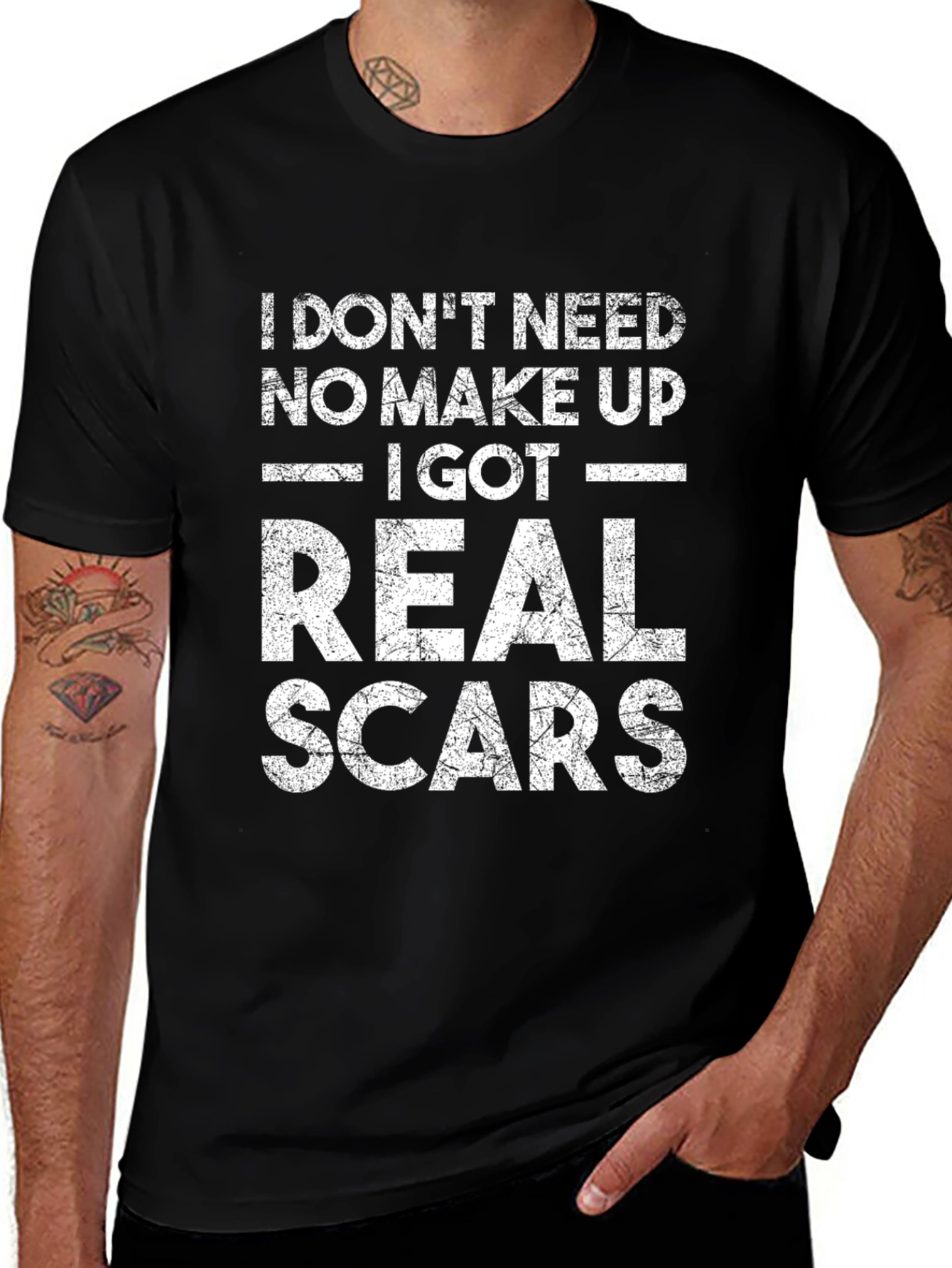 Real Scars Graphic Tee - Bold Statement T-Shirt