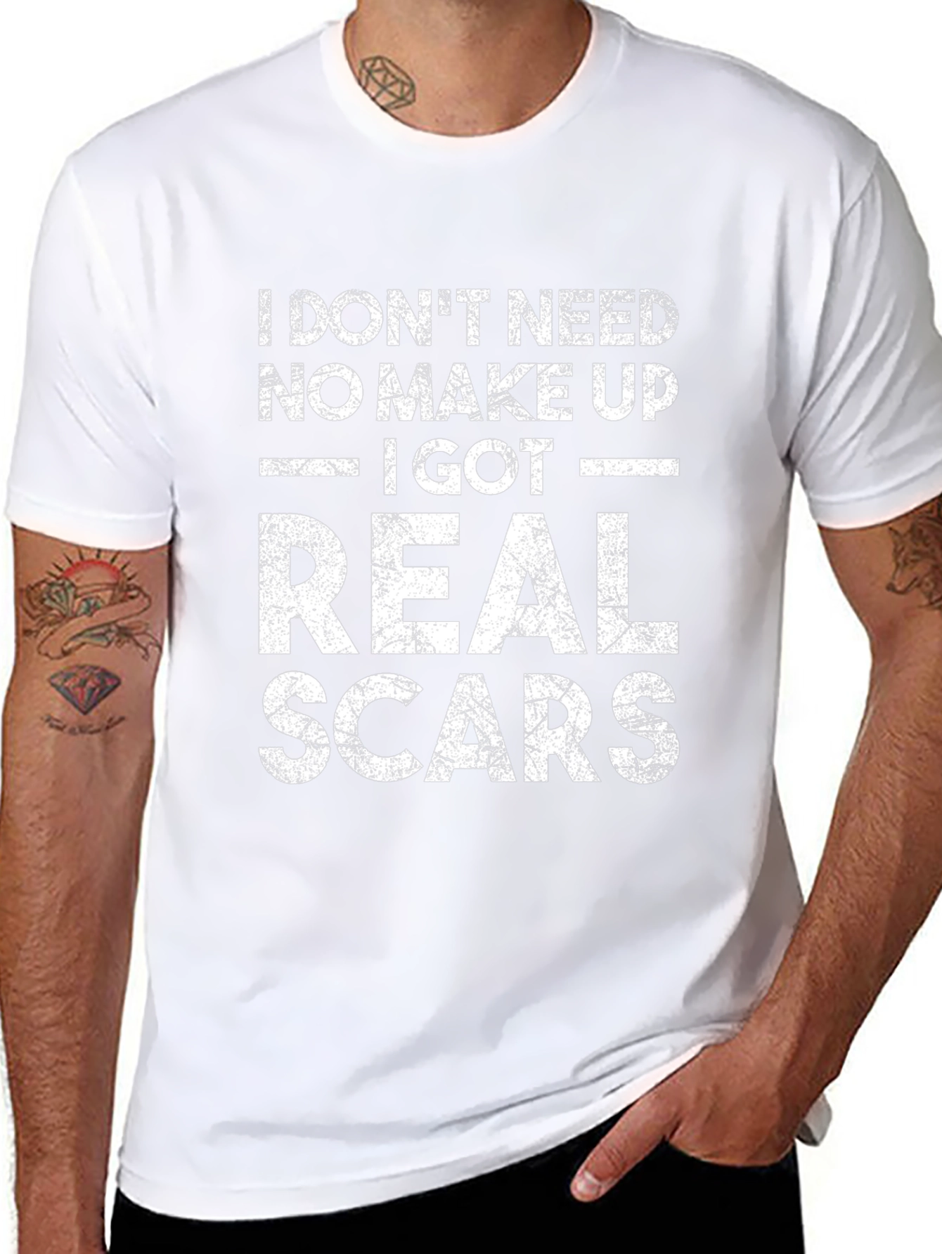 Real Scars Graphic Tee - Bold Statement T-Shirt