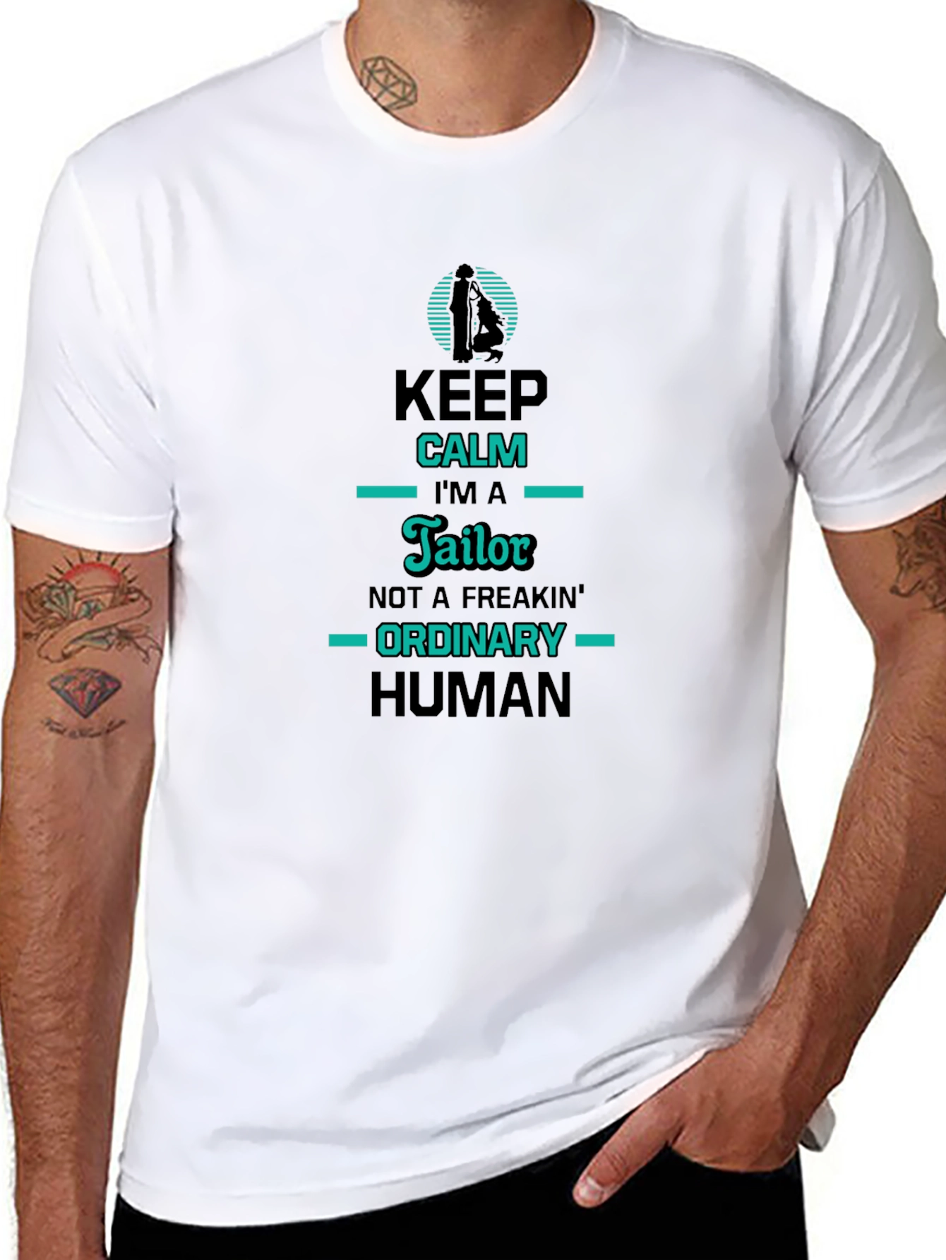 Tailor Humor Graphic T-Shirt - Keep Calm Im A Tailor