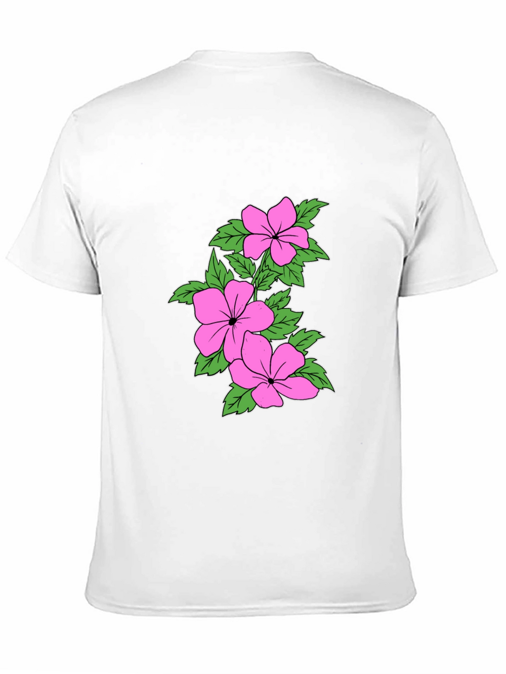 Floral Print Crew Neck T-Shirt - Black
