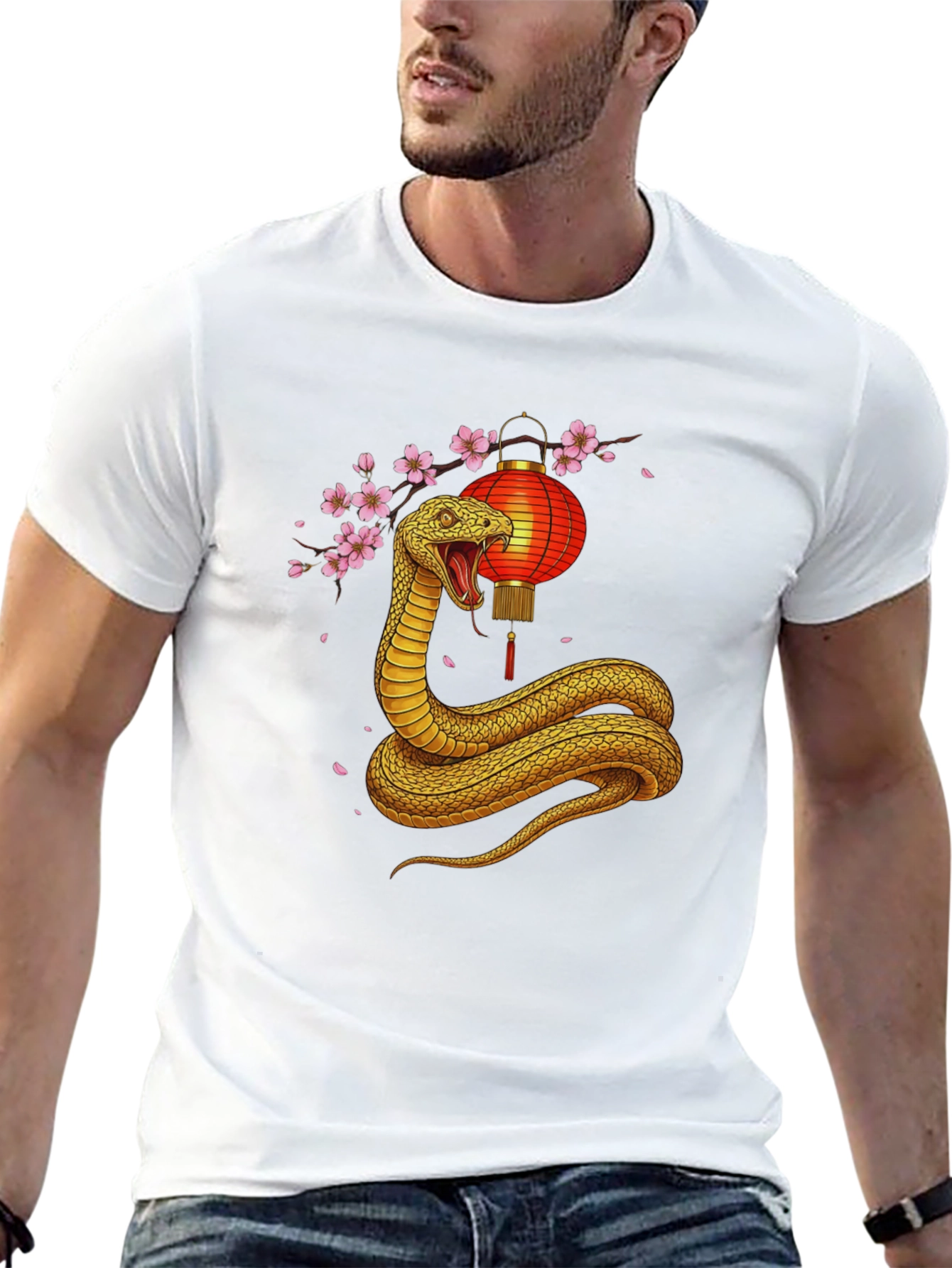 Snake Lantern Graphic Tee - Black