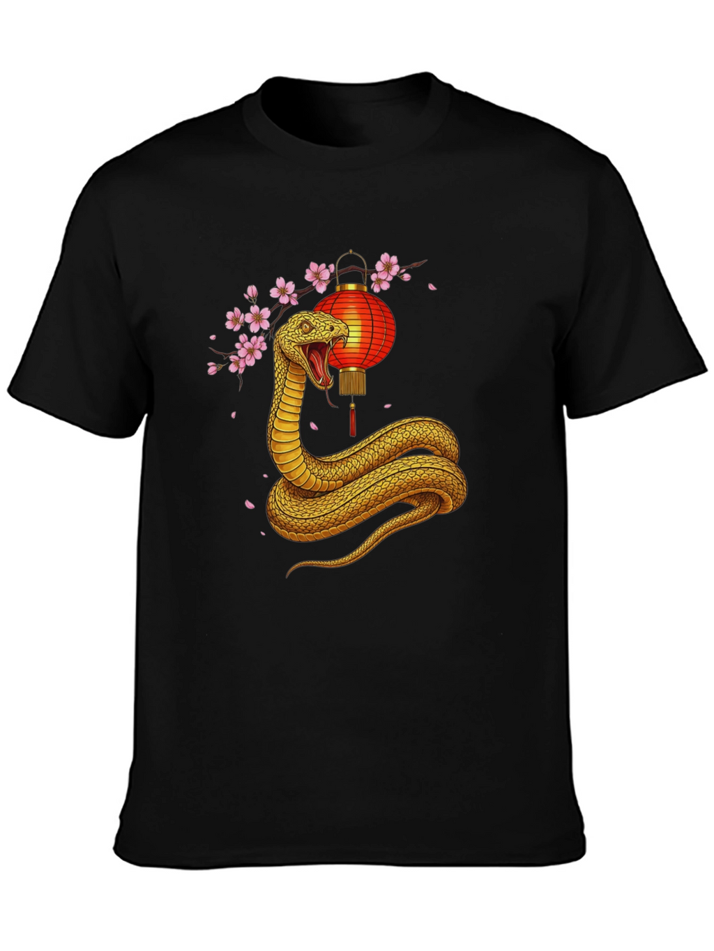 Snake Lantern Graphic Tee - Black