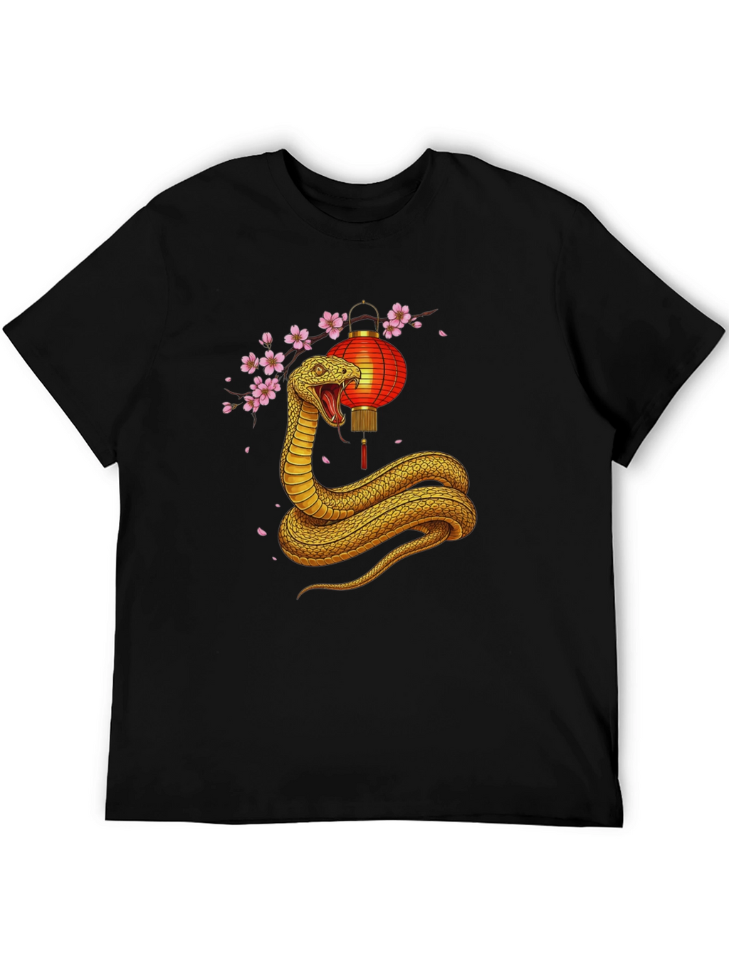 Snake Lantern Graphic Tee - Black