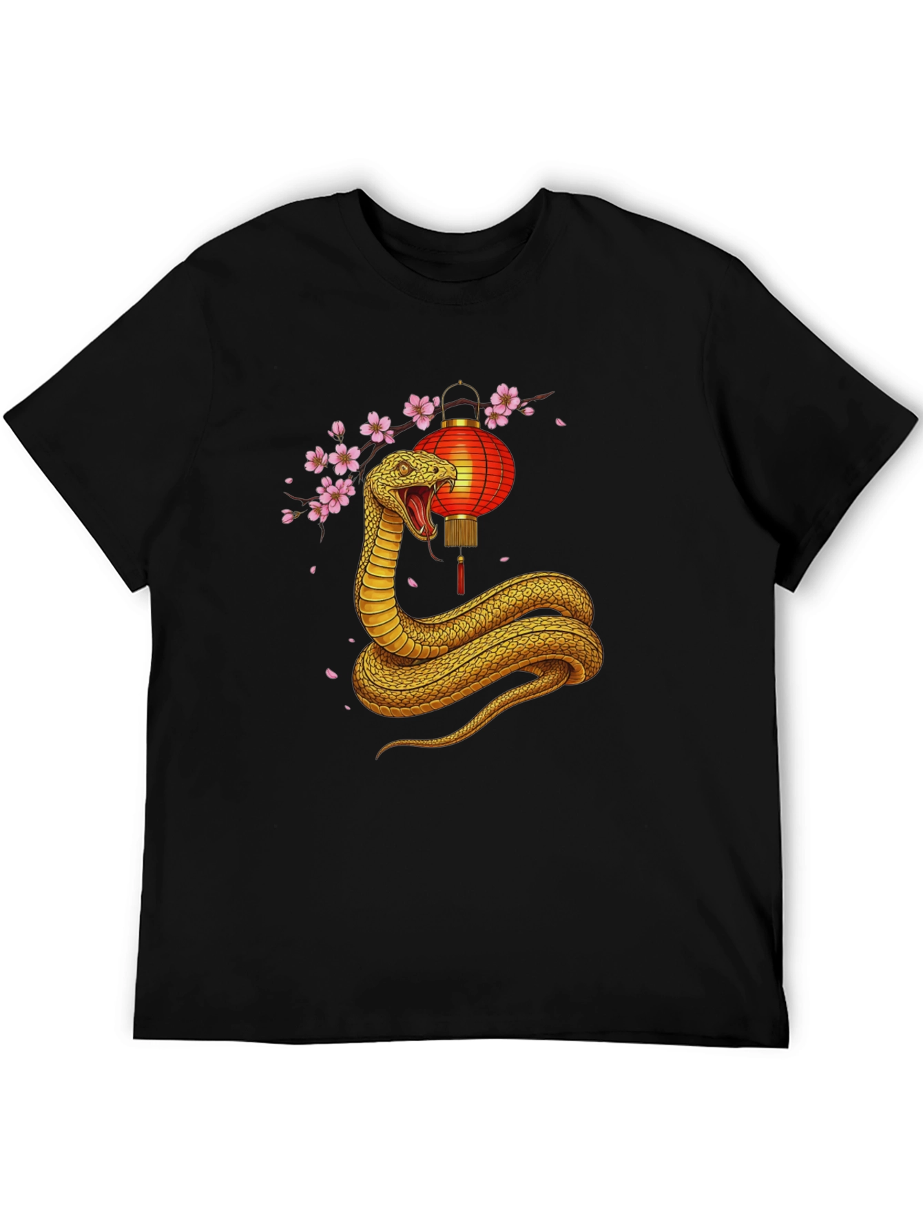 Snake Lantern Graphic Tee - Black