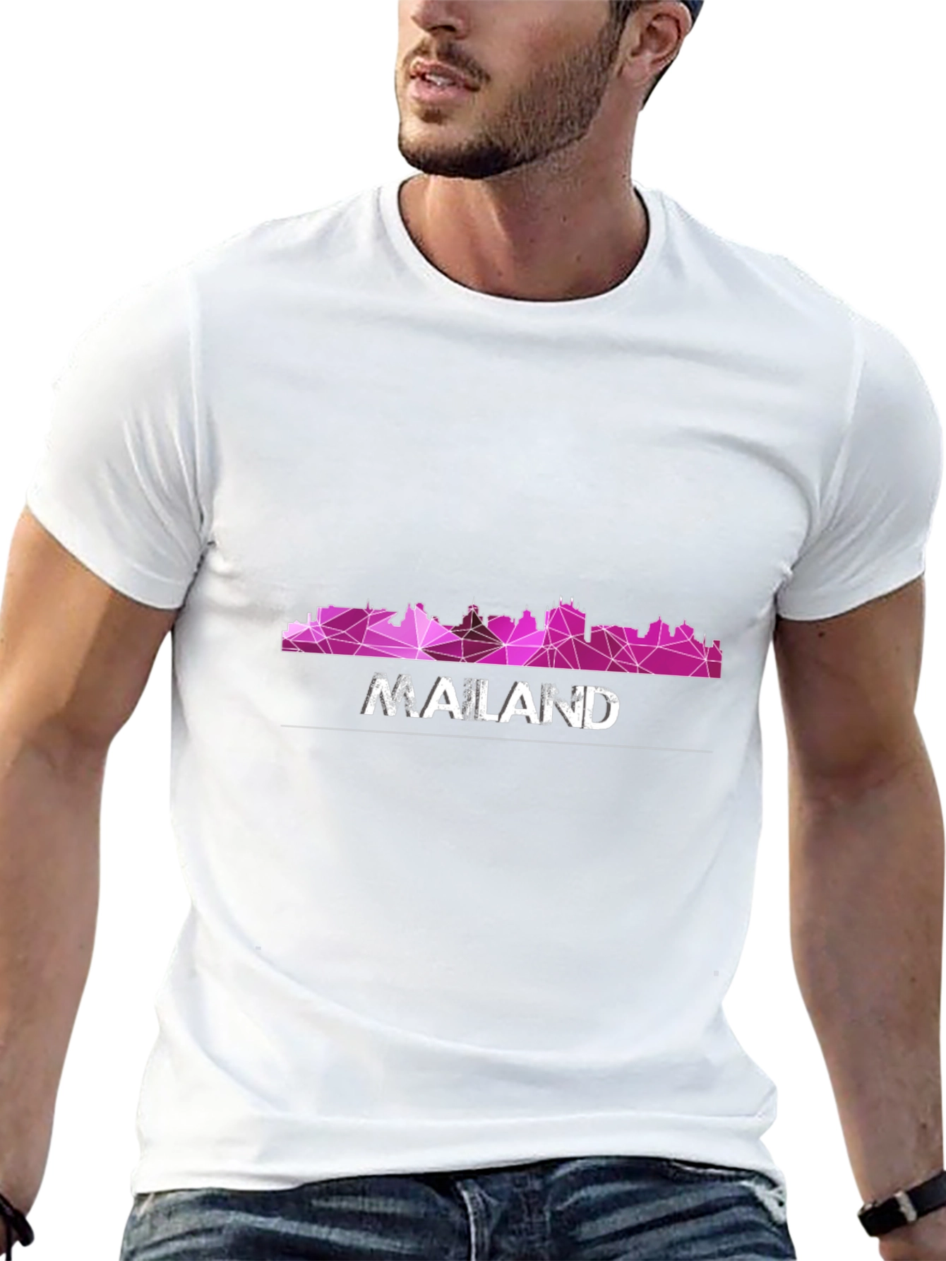 Geometric Cityscape Graphic Tee - Modern Urban Style