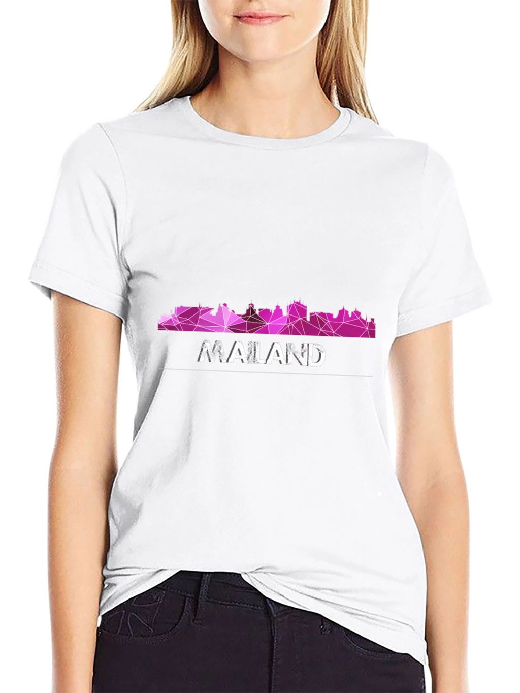 Geometric Cityscape Graphic Tee - Modern Urban Style